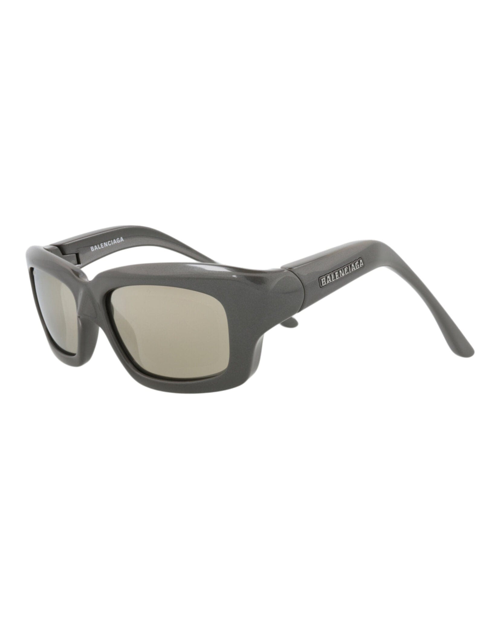 Balenciaga Mens Square/Rectangle Grey Grey White Fashion Designer Eyewear