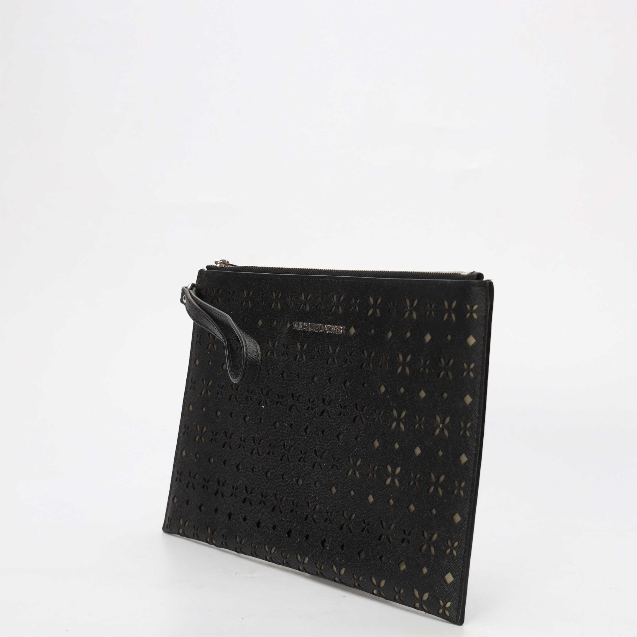 Michael Kors Black Floral Zip Wristlet
