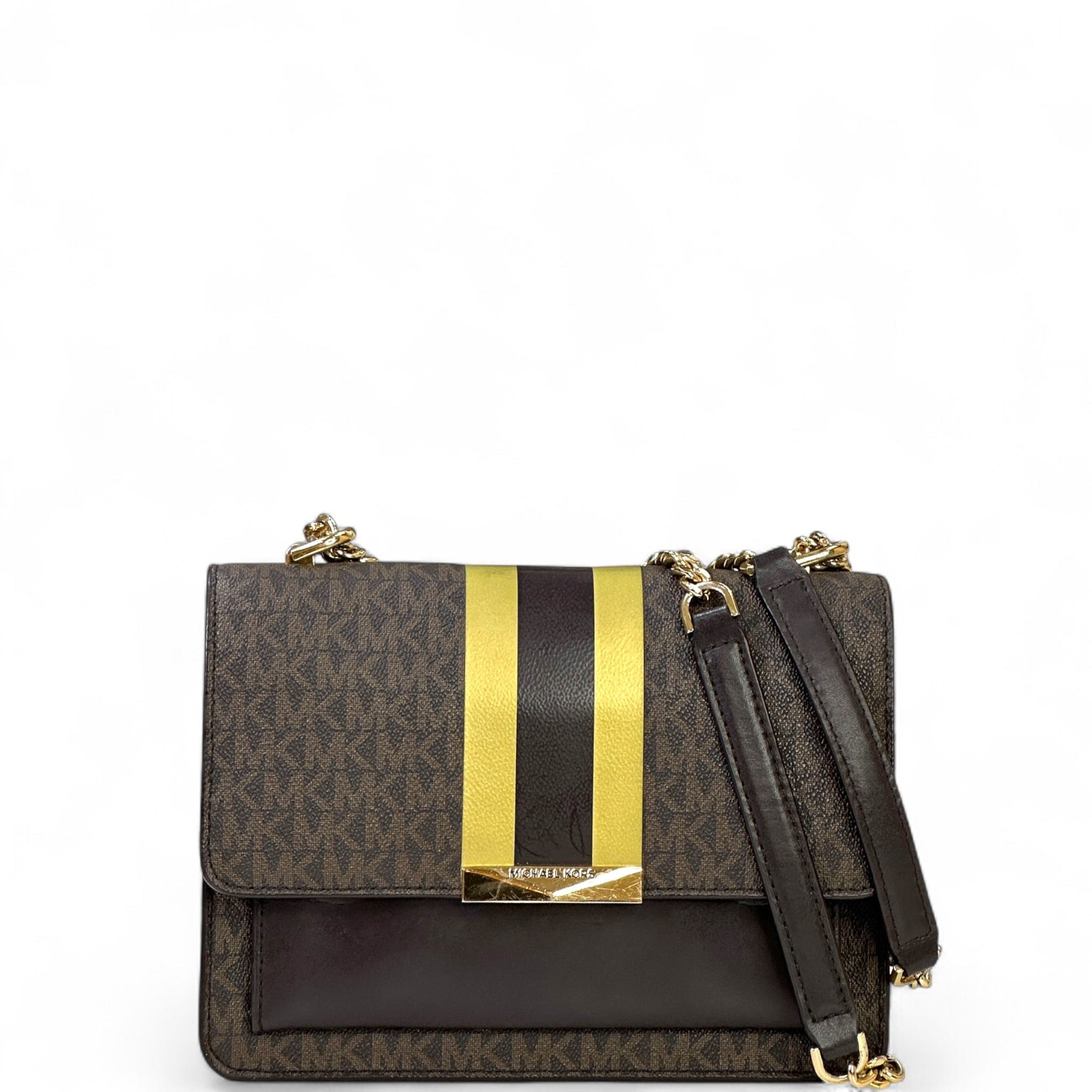 Michael Kors Jade Brand Print Sling Bag Brown Monogram Canvas