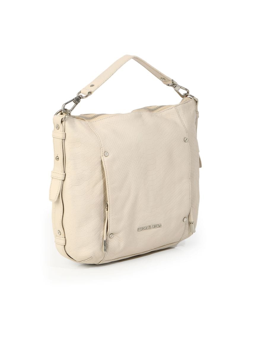 Michael Kors Ecru Croc Embossed Hobo Bag