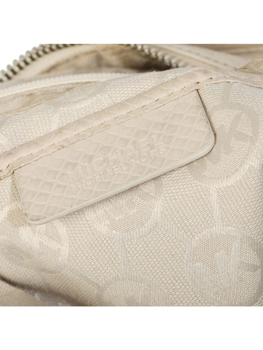 Michael Kors Ecru Croc Embossed Hobo Bag