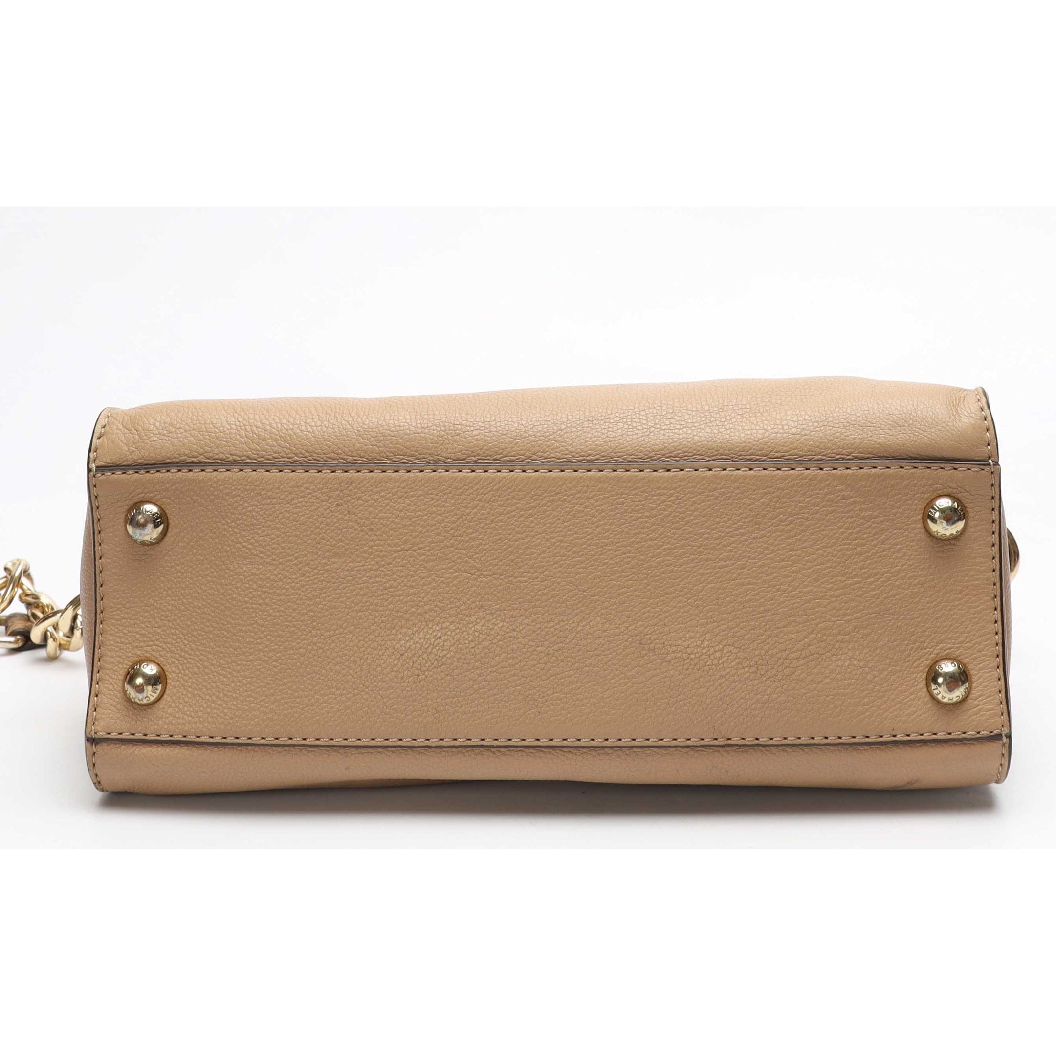 Michael Kors Beige Python Embossed Hamilton Satchel