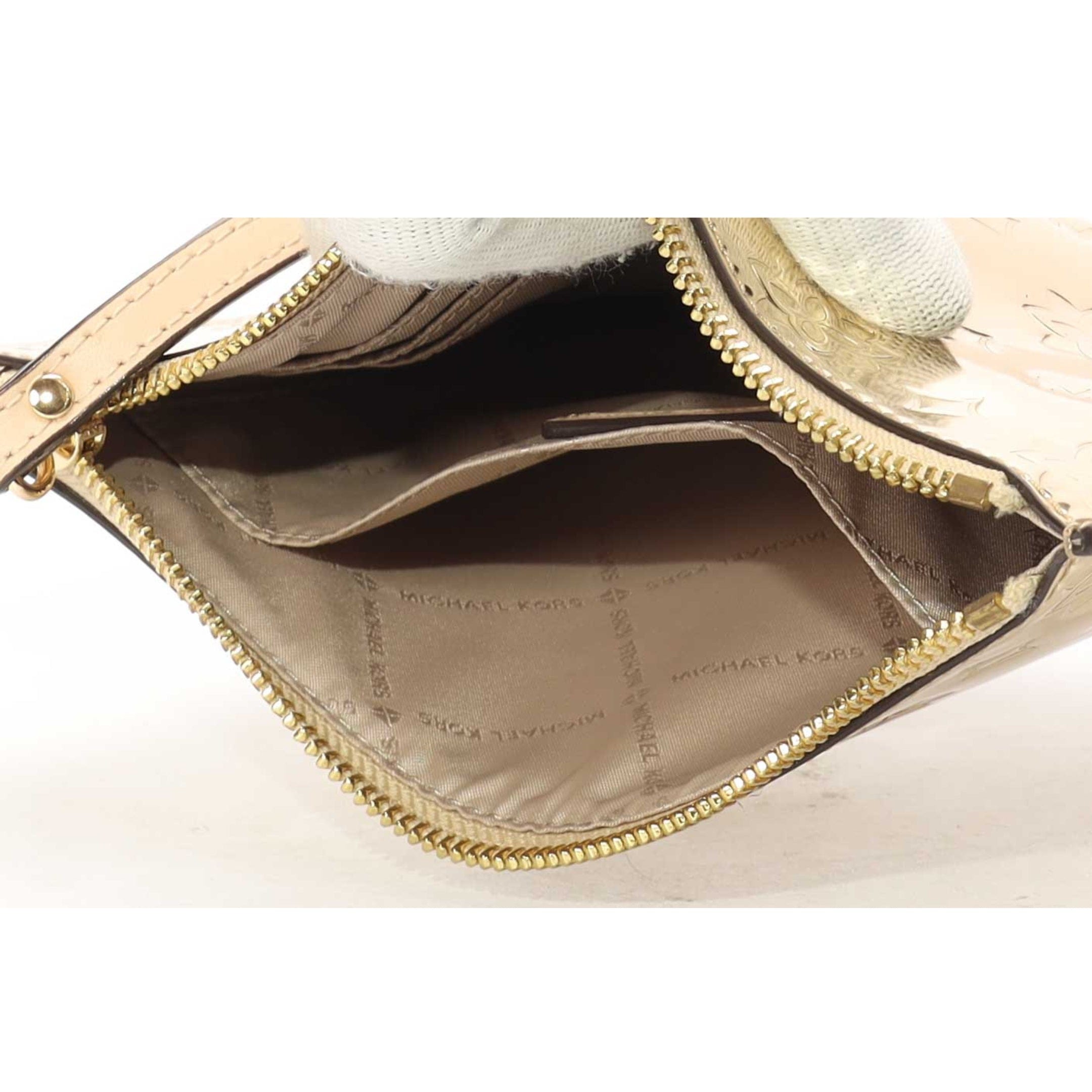 Michael Kors Metallic Gold Zip Wristlet