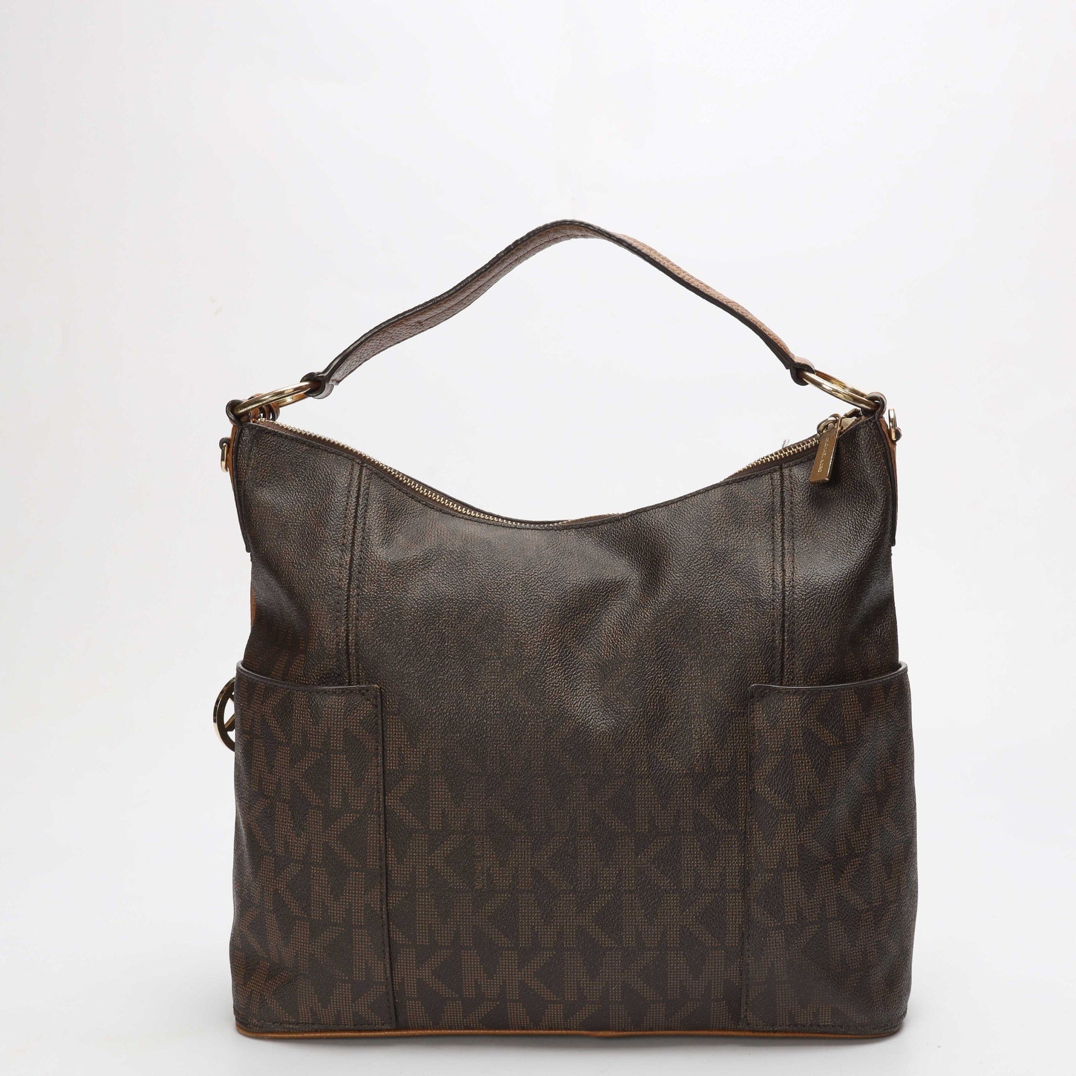 Michael Kors Brown Logo Convertible Hobo Bag