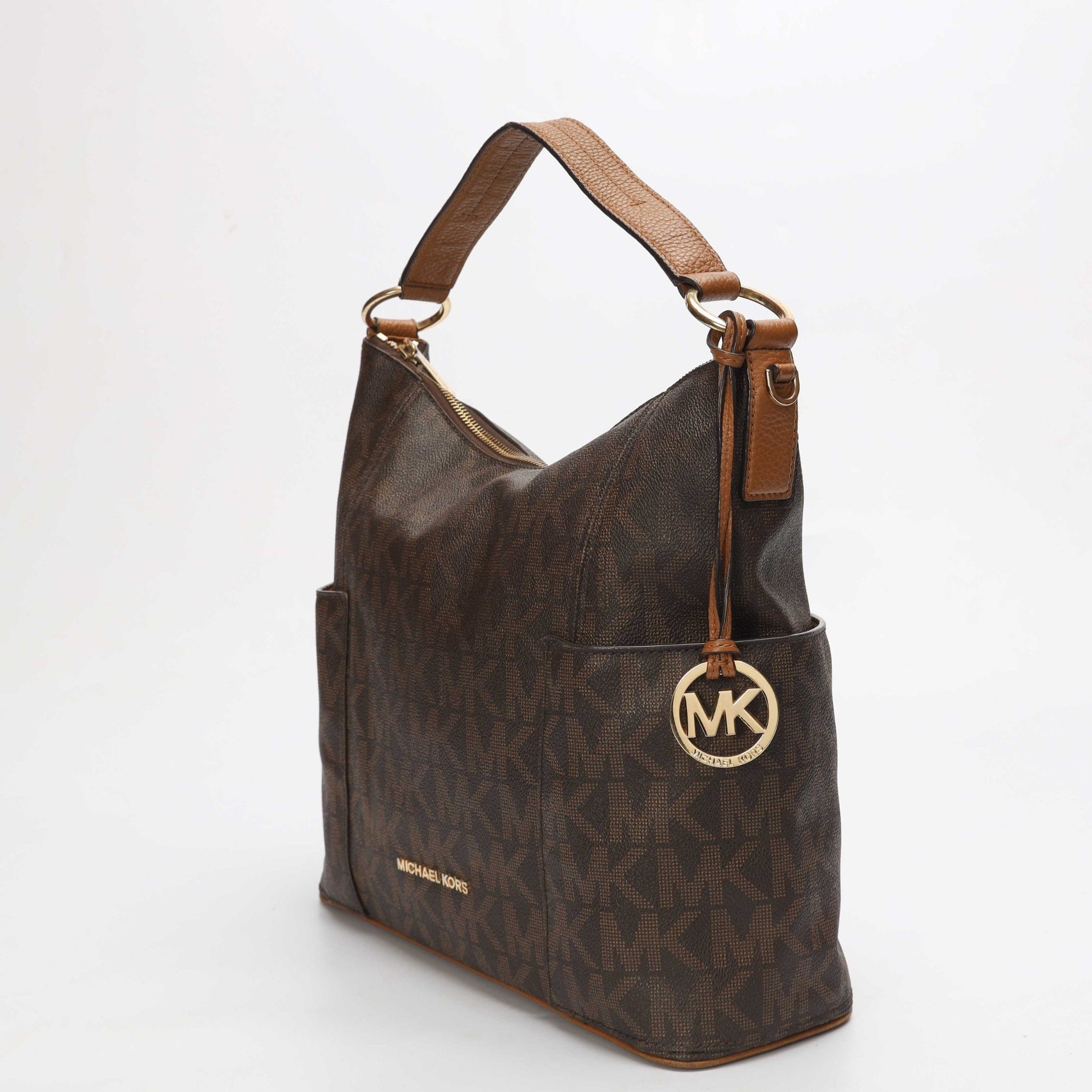 Michael Kors Brown Logo Convertible Hobo Bag