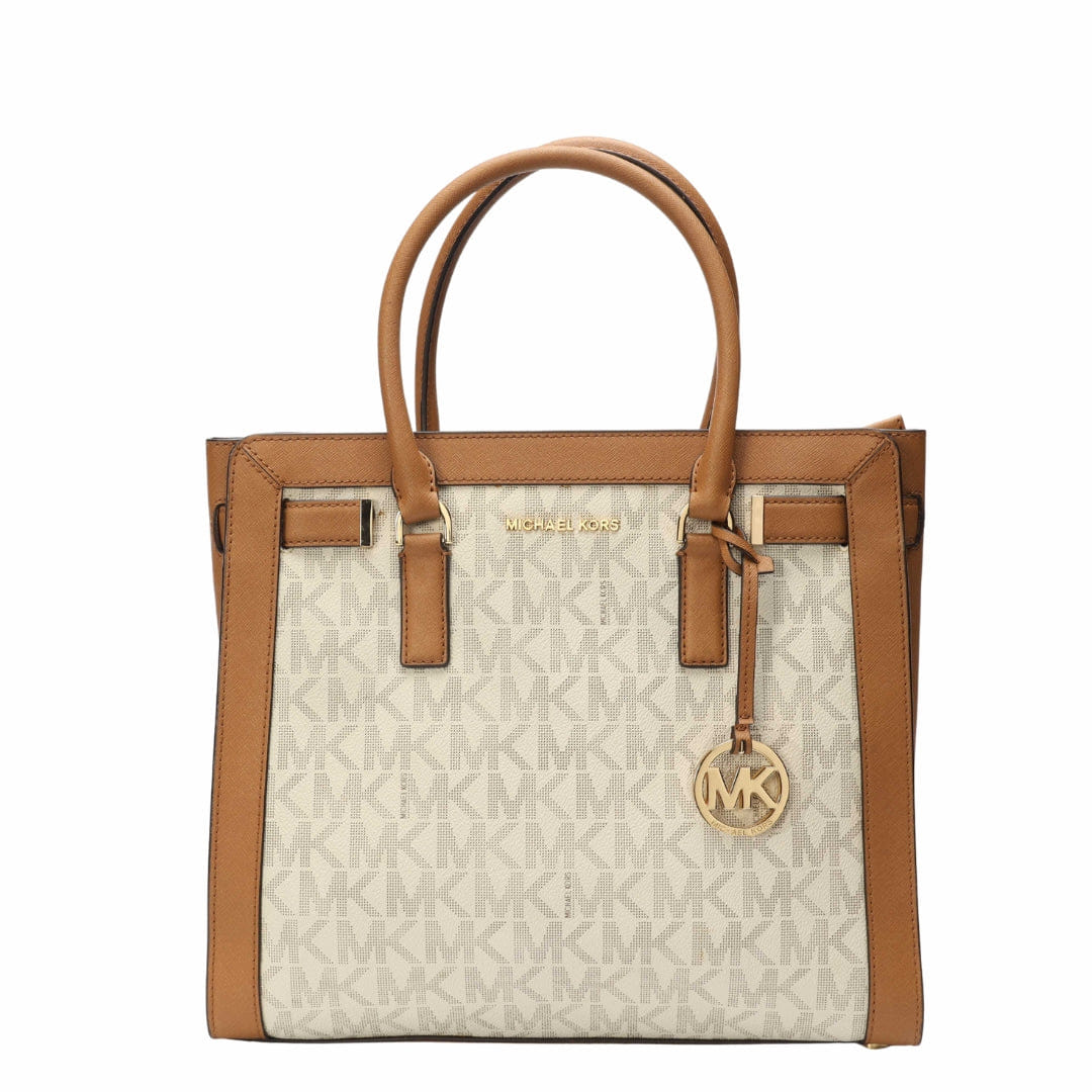 Michael Kors Vanilla Acorn Logo Dilon Satchel