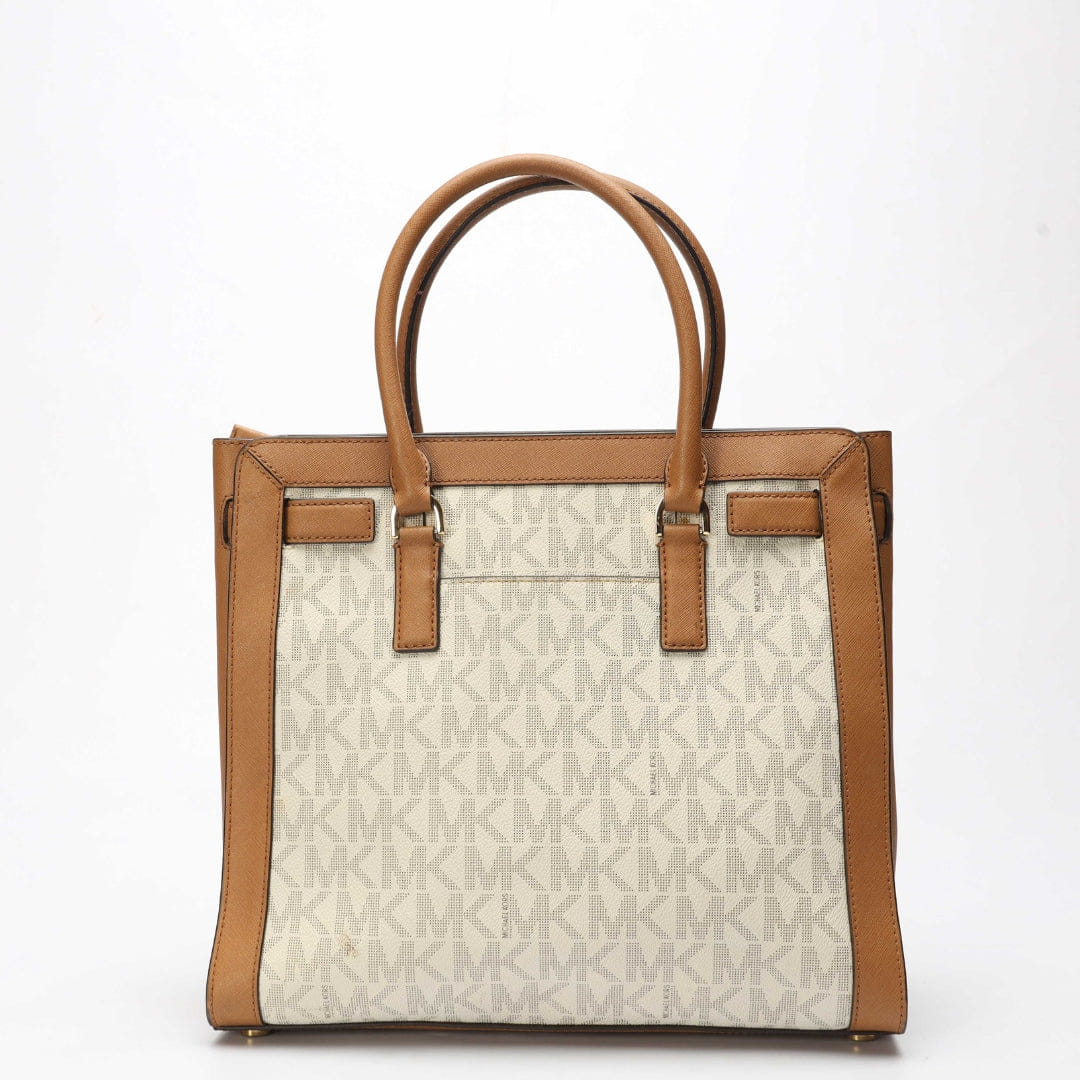 Michael Kors Vanilla Acorn Logo Dilon Satchel