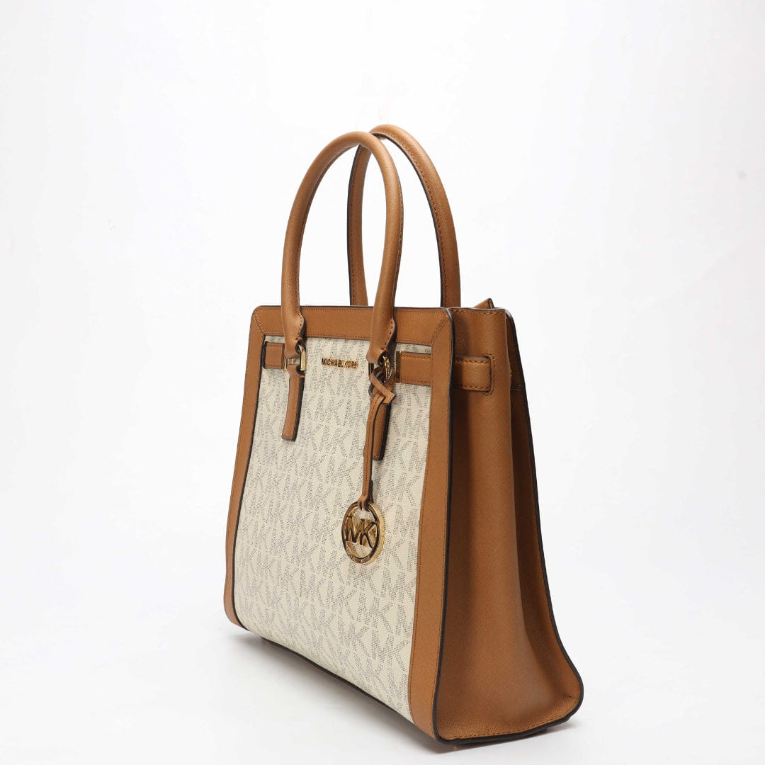 Michael Kors Vanilla Acorn Logo Dilon Satchel