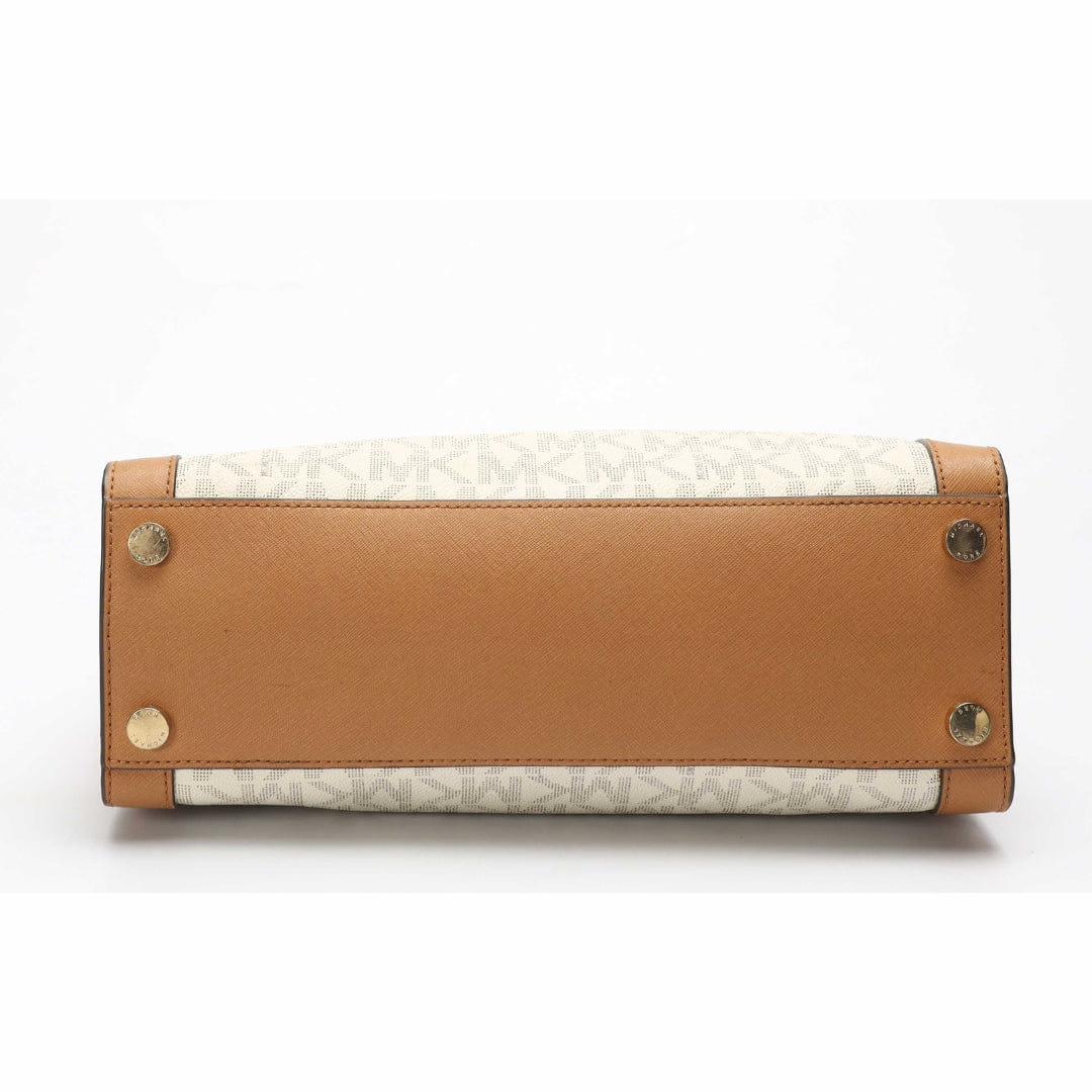 Michael Kors Vanilla Acorn Logo Dilon Satchel