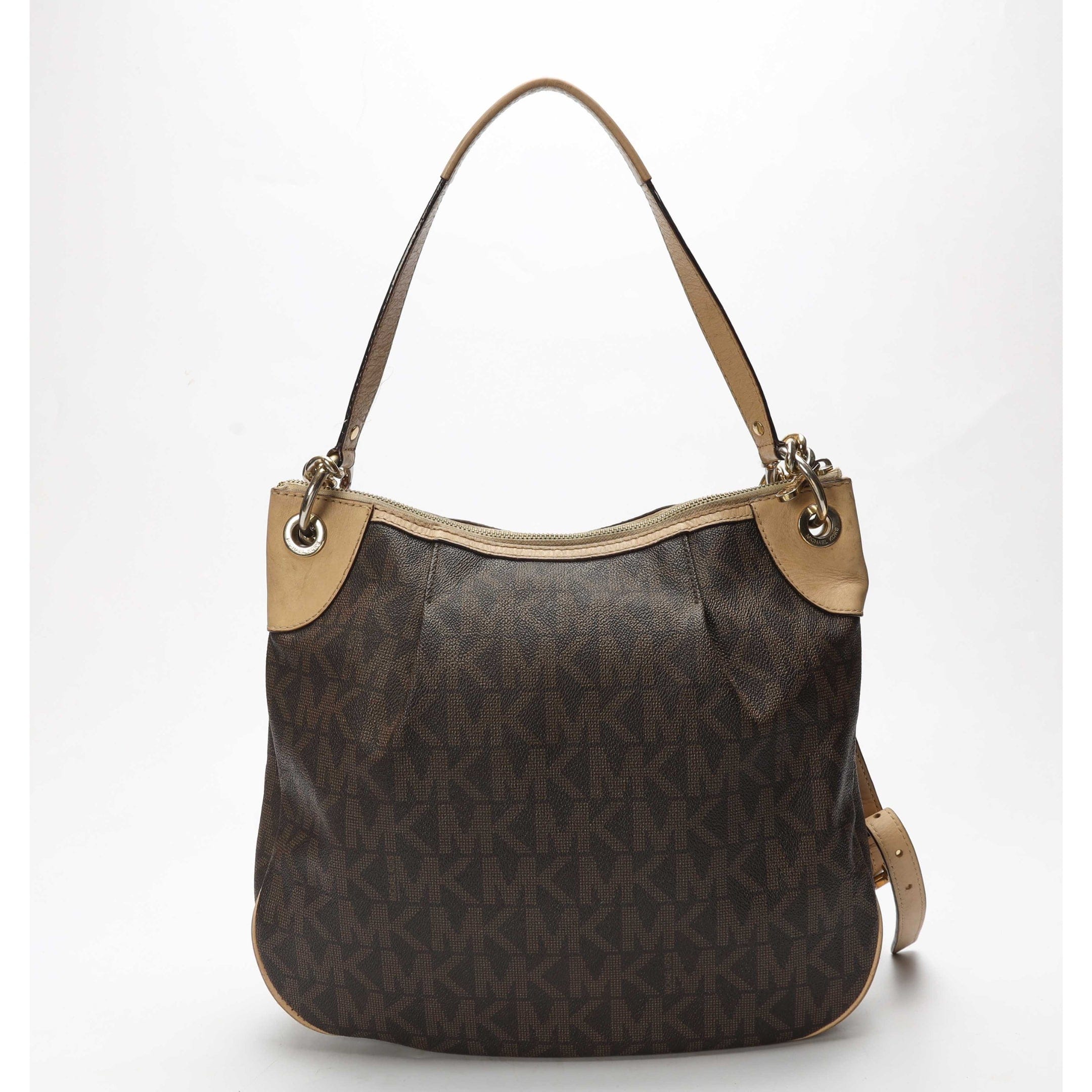 Michael Kors Jet Set Signature Logo Trim Hobo Bag