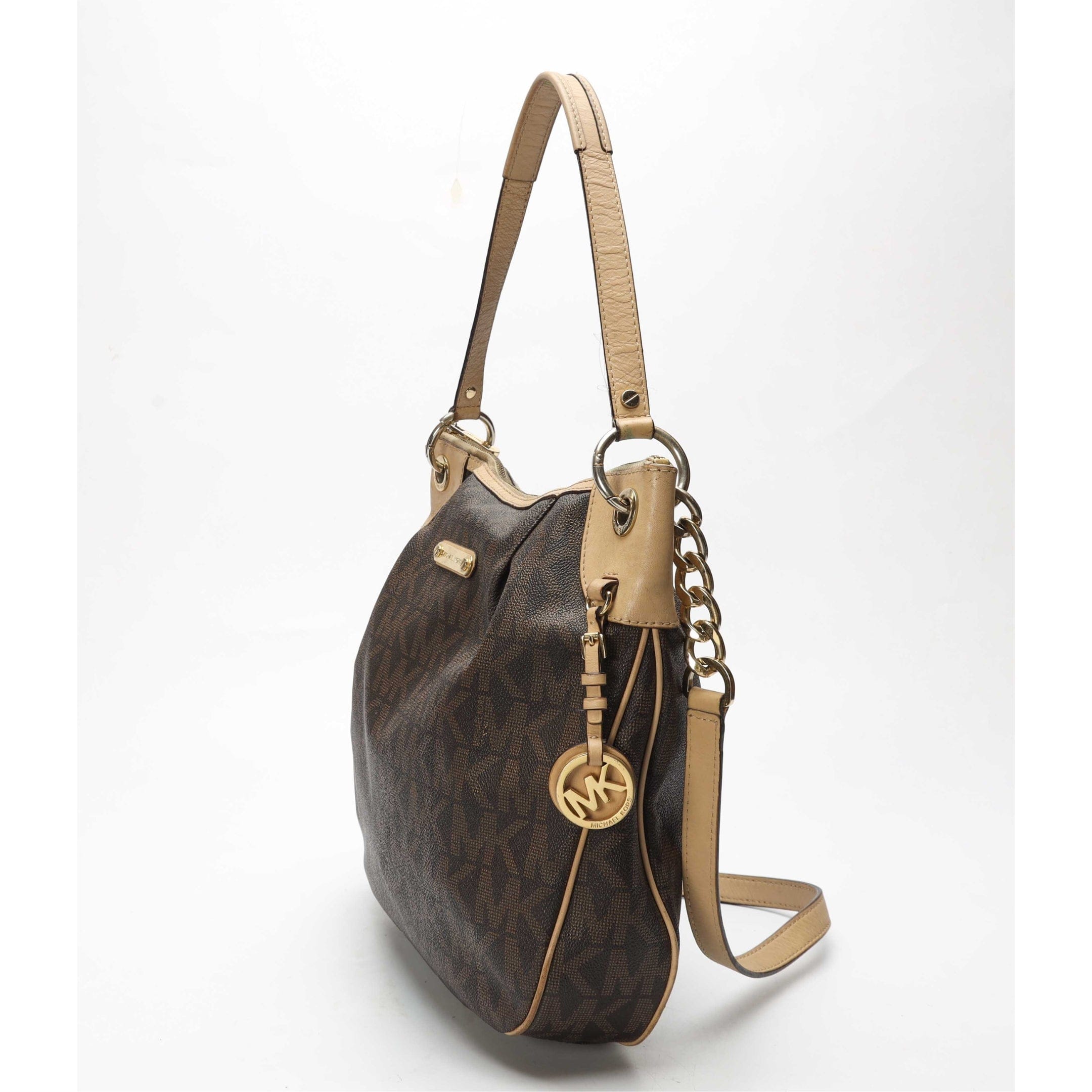 Michael Kors Jet Set Signature Logo Trim Hobo Bag