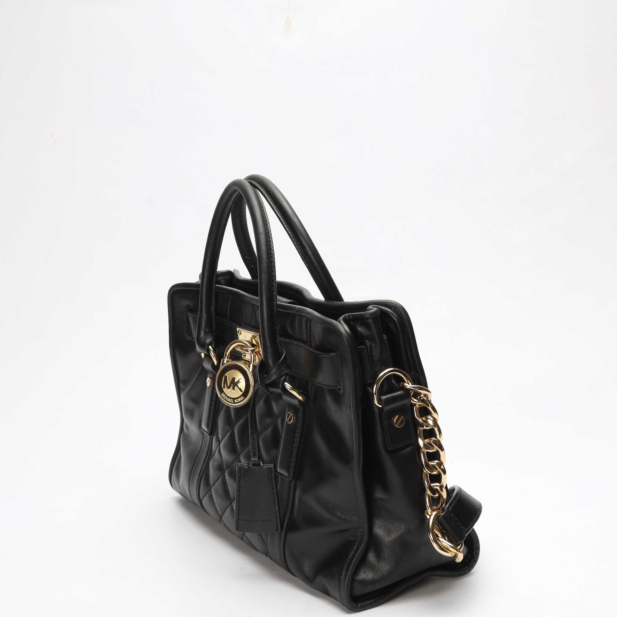 Michael Kors Hamilton Black Quilted Satchel