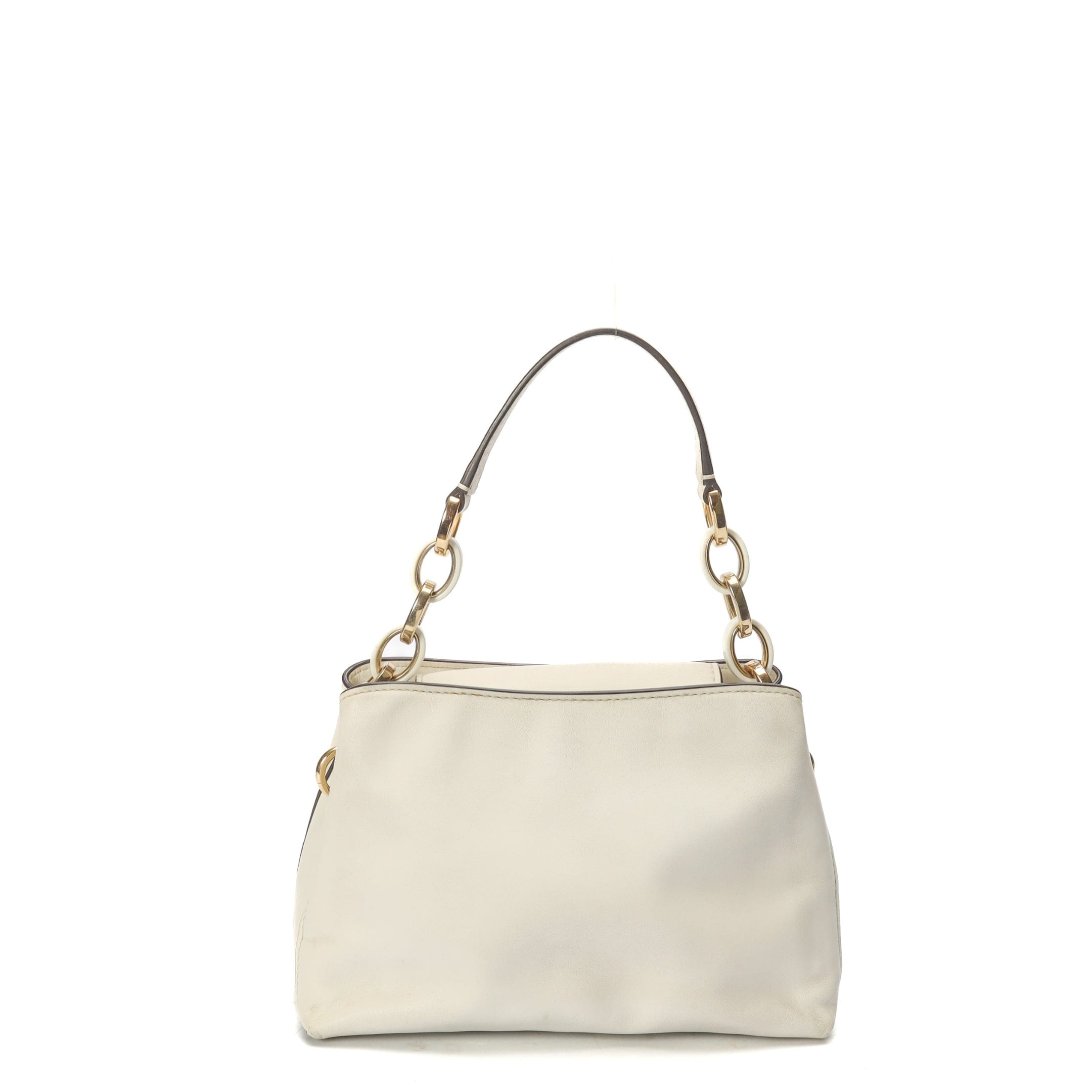 Michael Kors White Floral Applique Convertible Satchel
