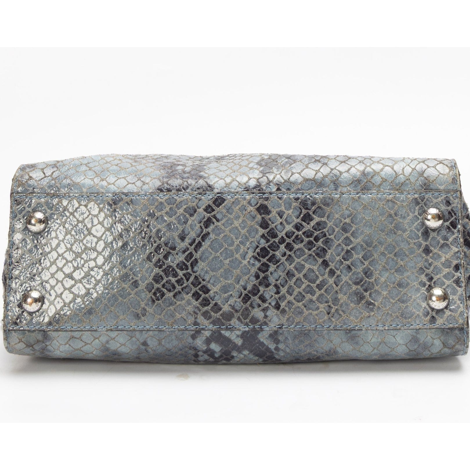 Michael Kors Blue Python Embossed Hamilton Satchel