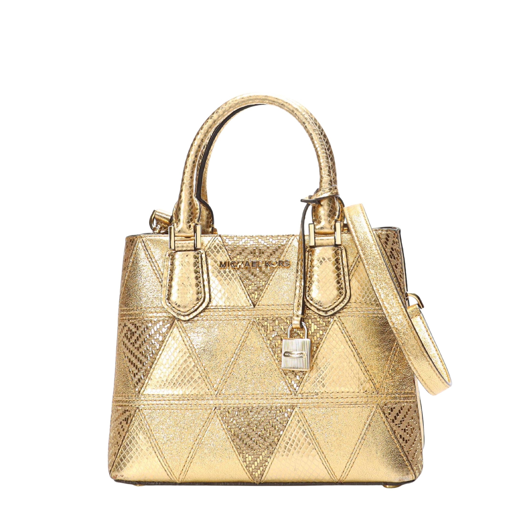 Michael Kors Mercer Metallic Convertible Satchel