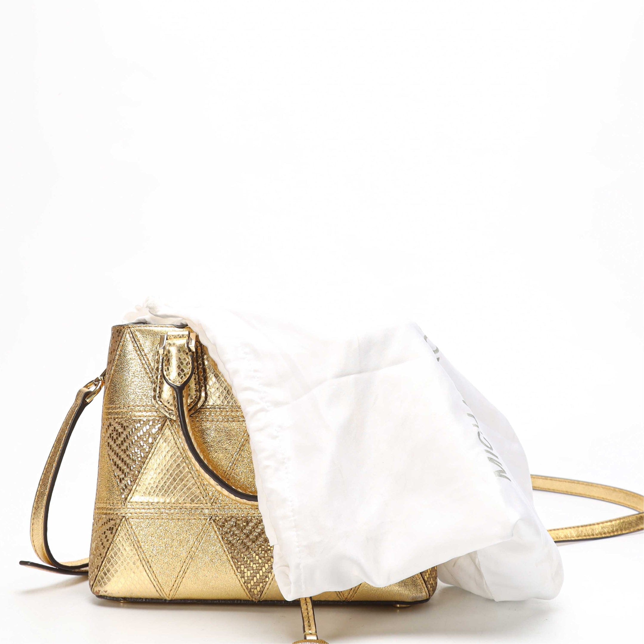 Michael Kors Mercer Metallic Convertible Satchel