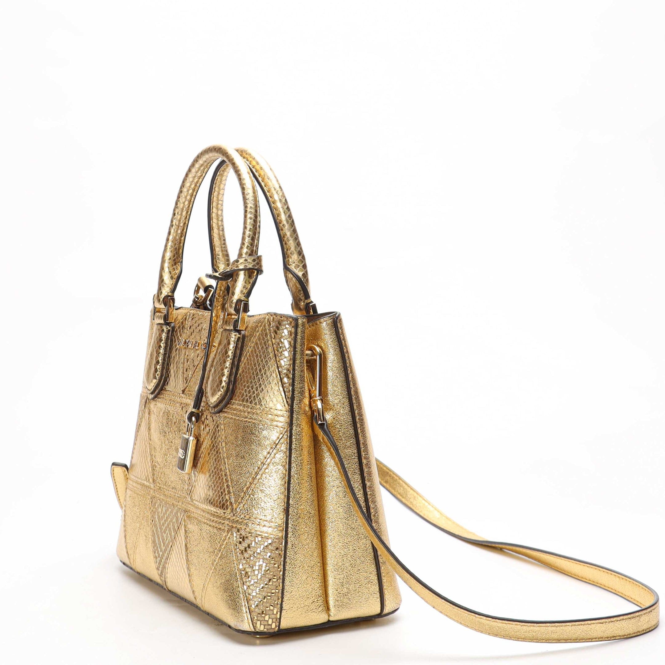 Michael Kors Mercer Metallic Convertible Satchel