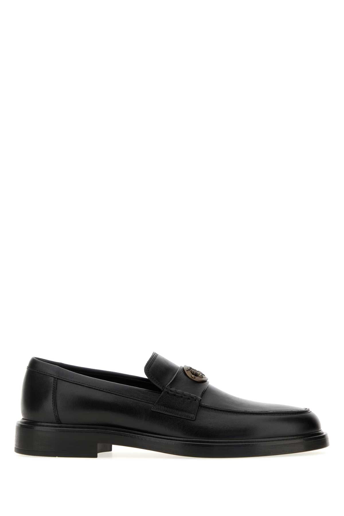 Burberry Calf Grain Leather Loafer — Black