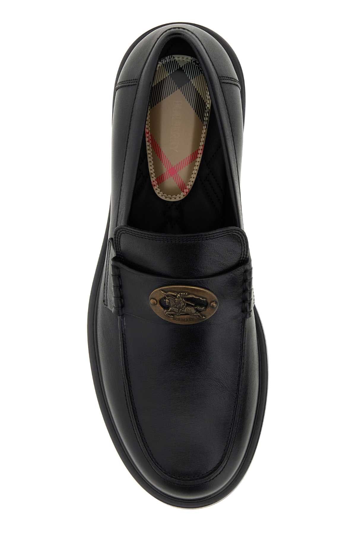 Burberry Calf Grain Leather Loafer — Black