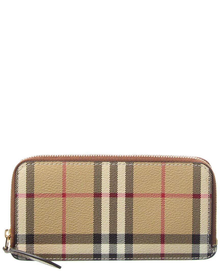 Burberry Large Vintage Check E - Canvas & Leather Card Case