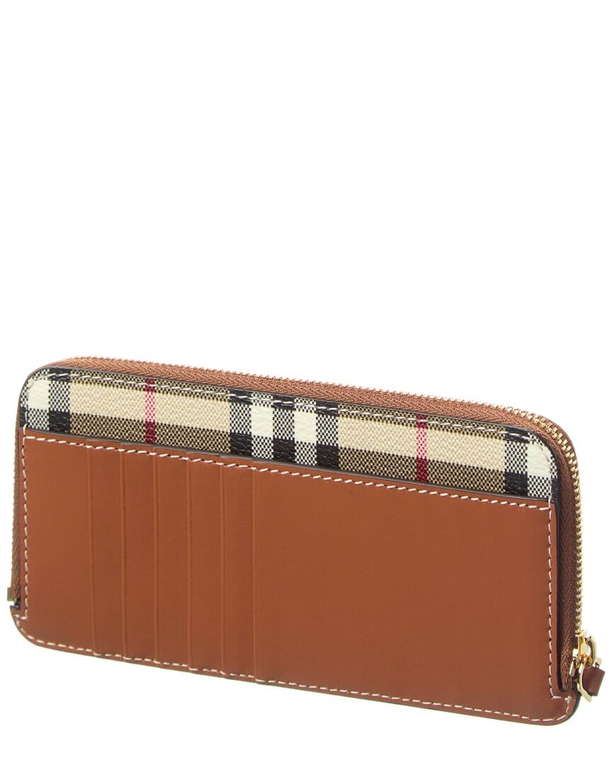 Burberry Large Vintage Check E - Canvas & Leather Card Case