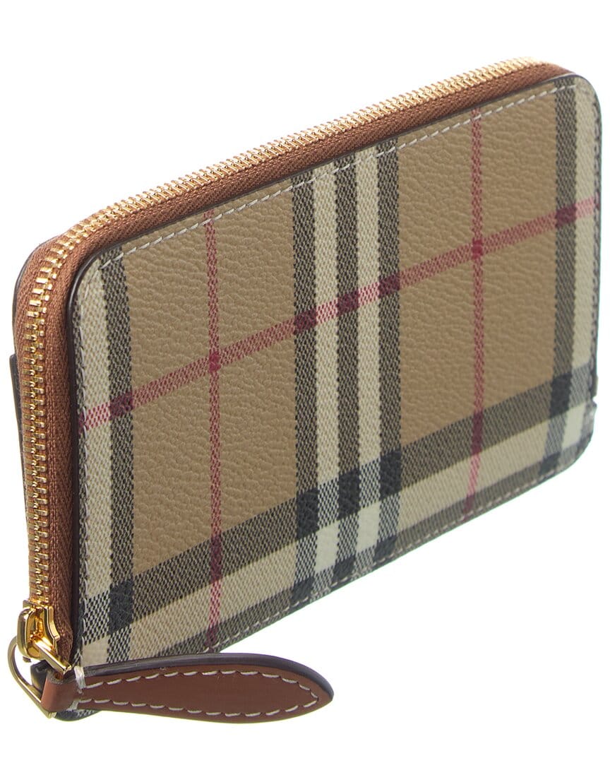 Burberry Large Vintage Check E - Canvas & Leather Card Case