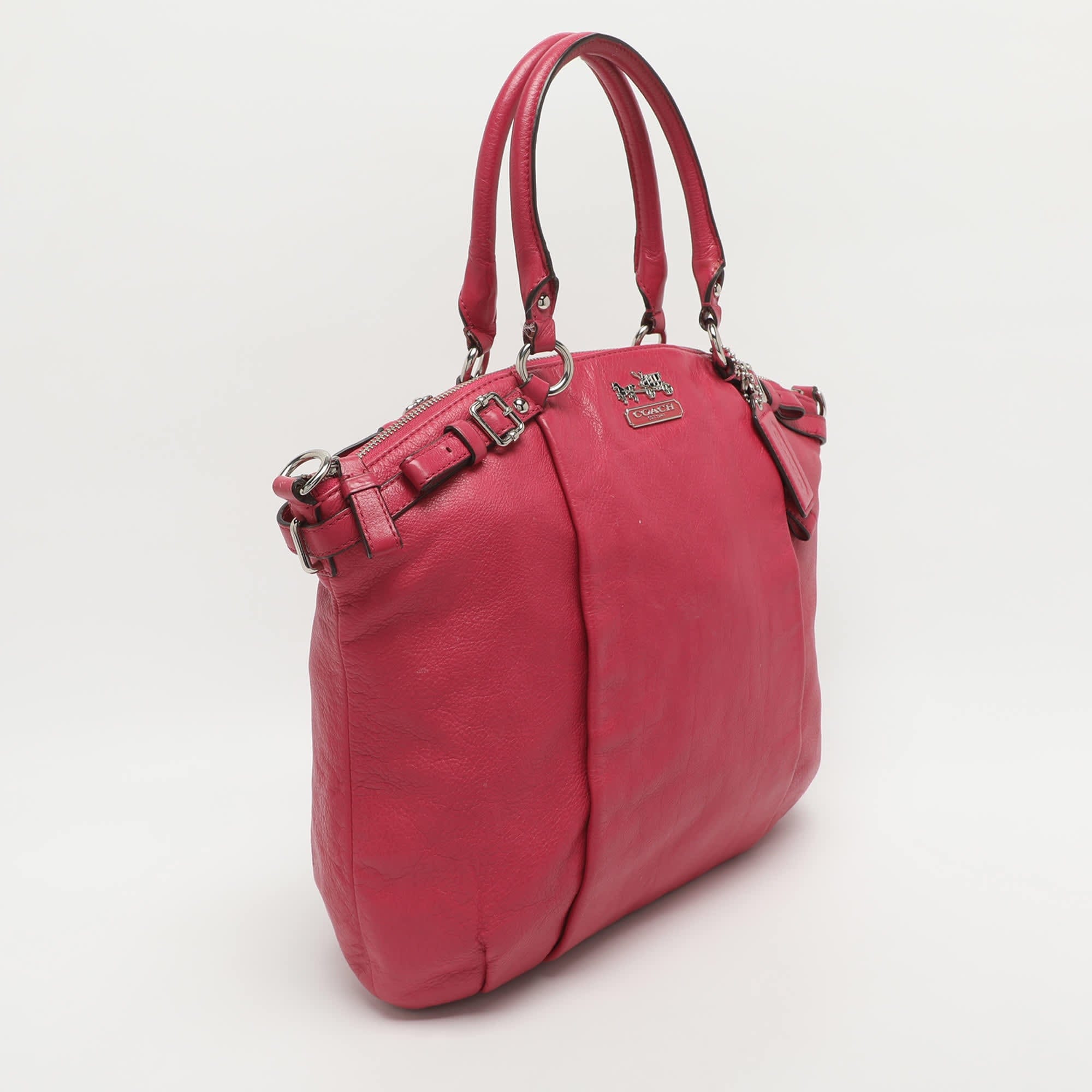 Coach Madison Lindsey Pink Leather Satchel
