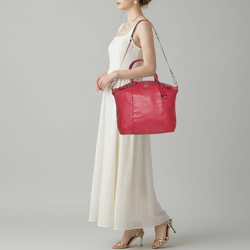 Coach Madison Lindsey Pink Leather Satchel