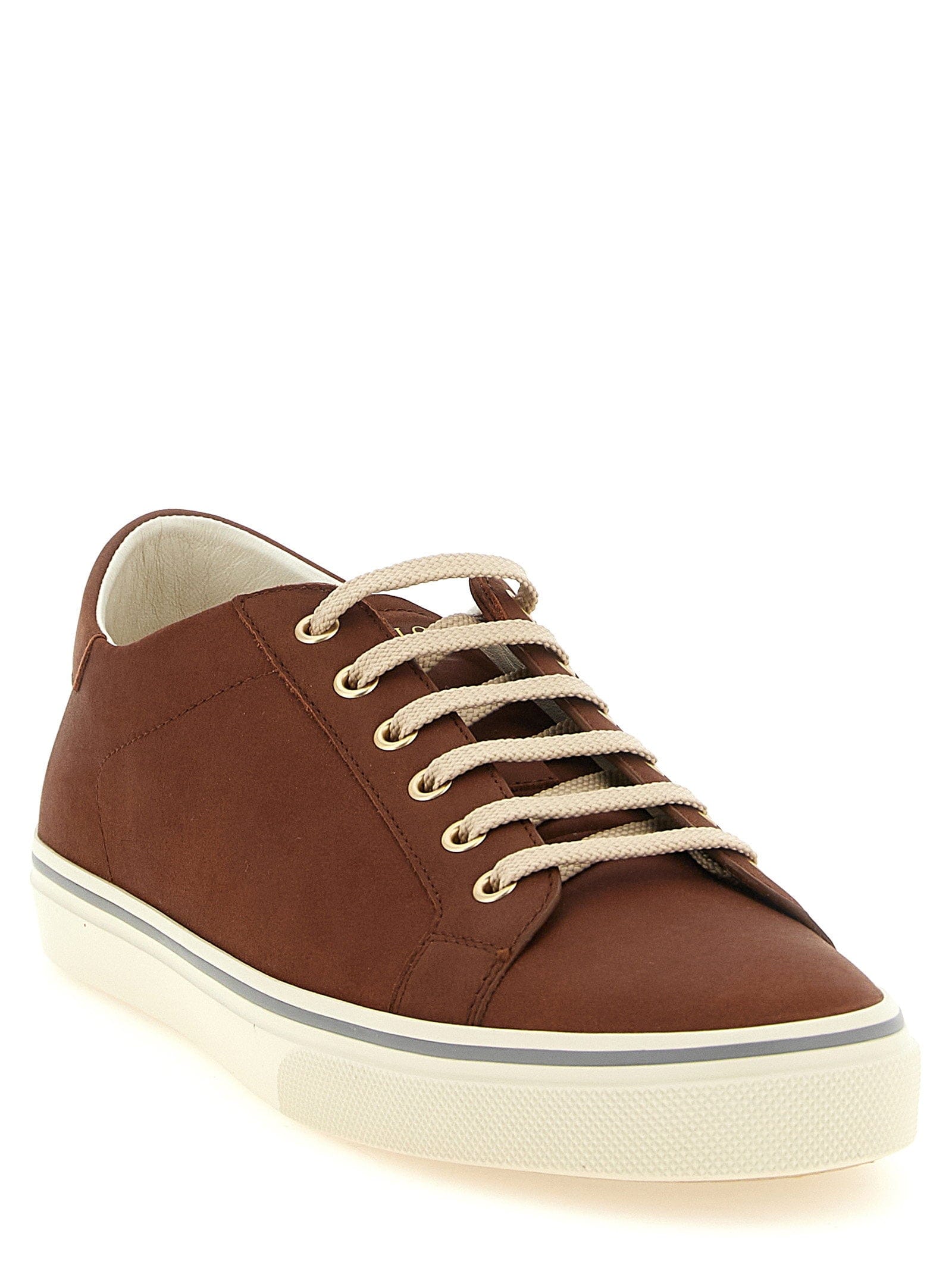 Brunello Cucinelli Calf Leather Low - Top Sneaker — Brown