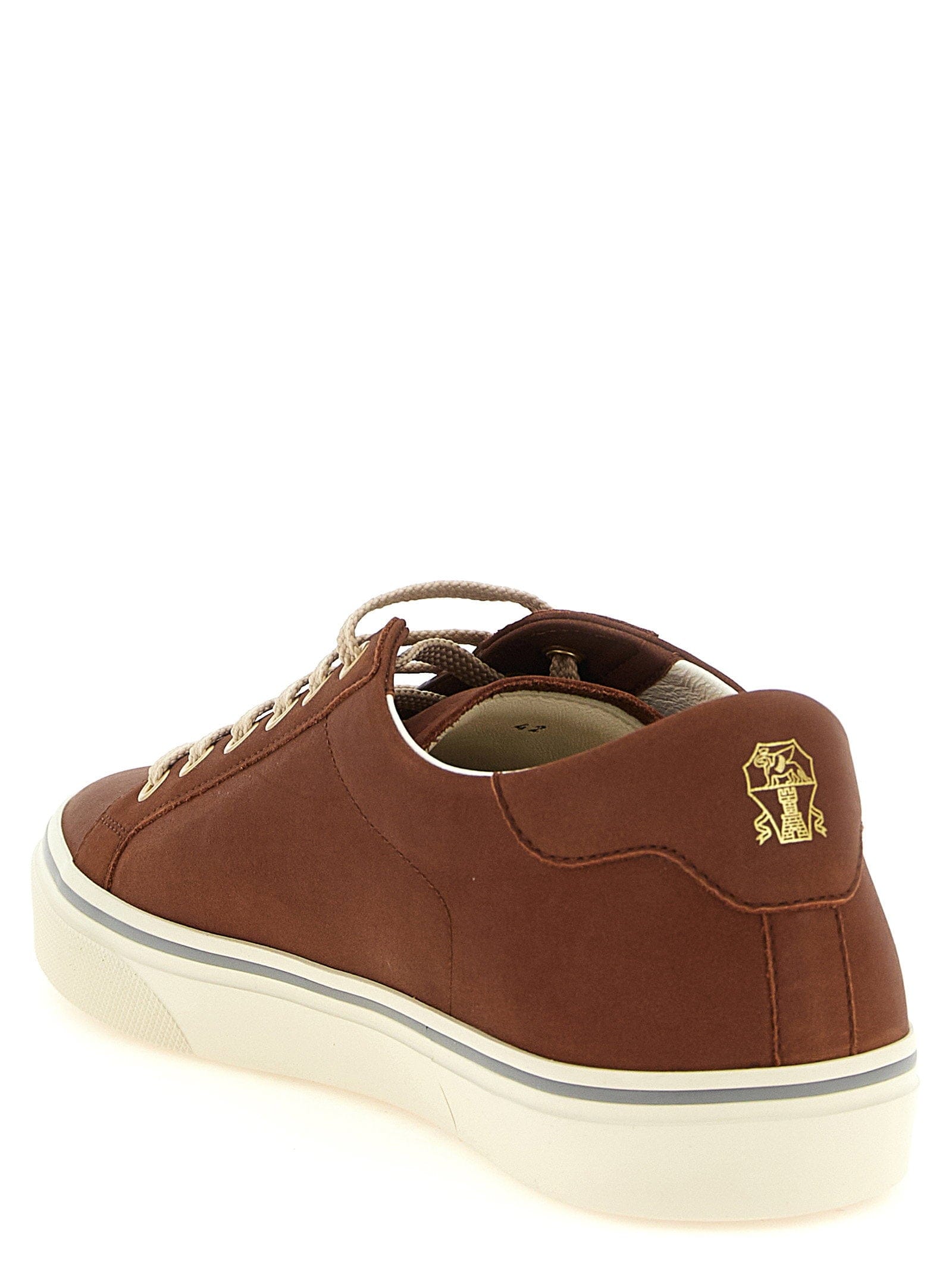 Brunello Cucinelli Calf Leather Low - Top Sneaker — Brown