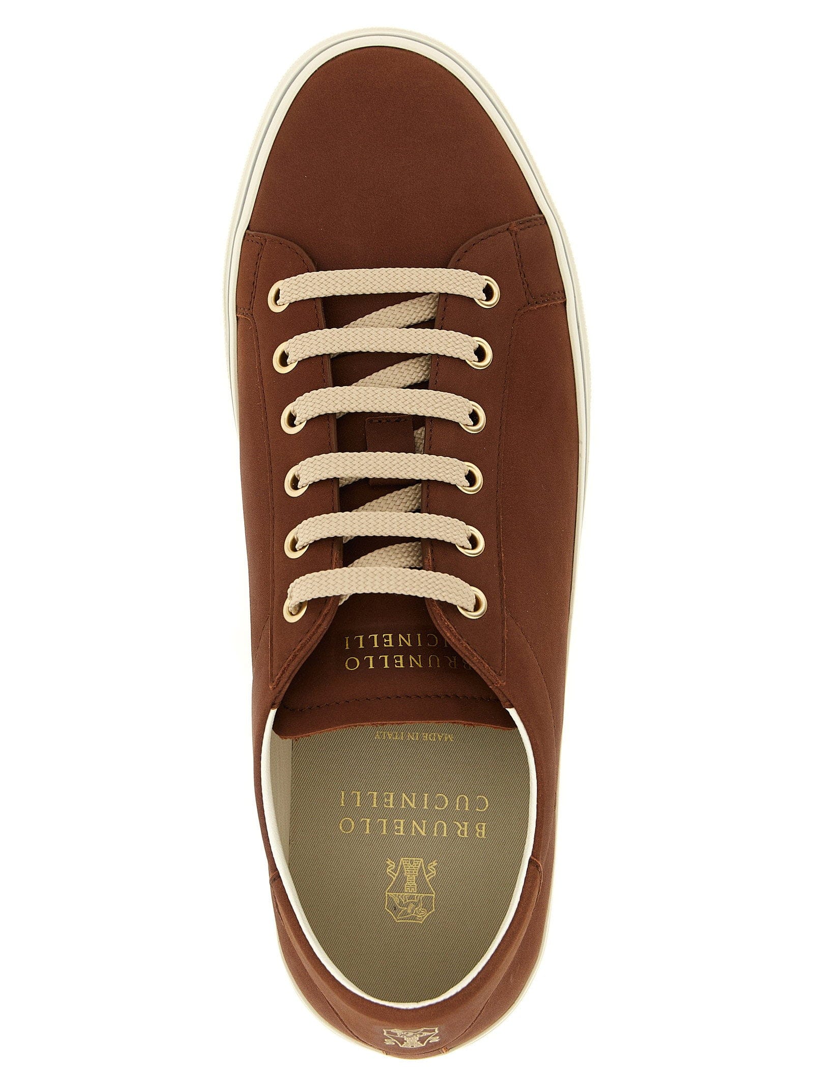 Brunello Cucinelli Calf Leather Low - Top Sneaker — Brown