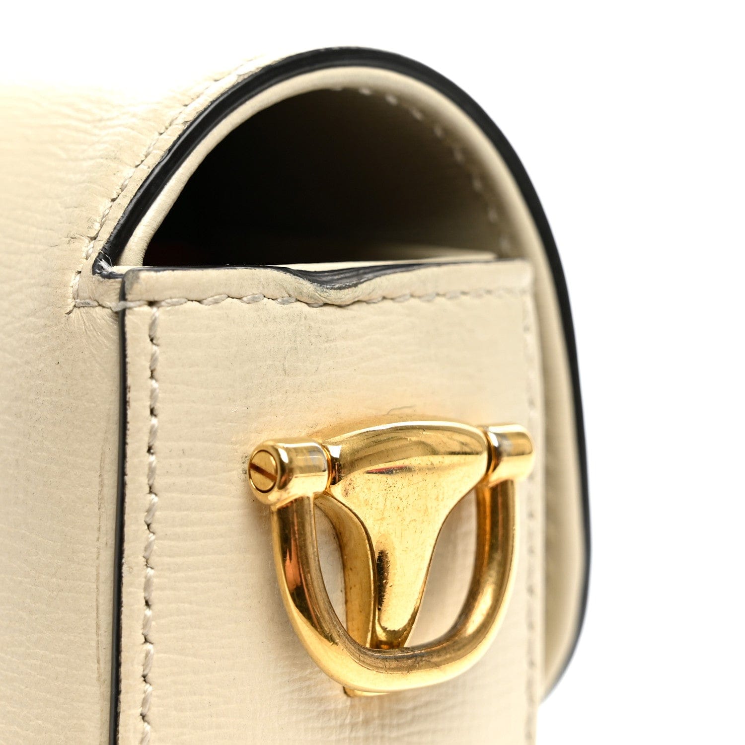 Gucci Azalea Calfskin Web Mini Horsebit 1955 Shoulder Bag Mystic White