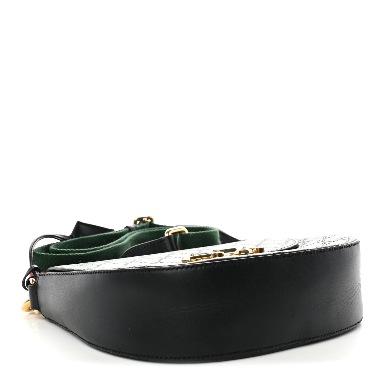 Guccissima Web Medium Padlock Messenger Shoulder Bag Black