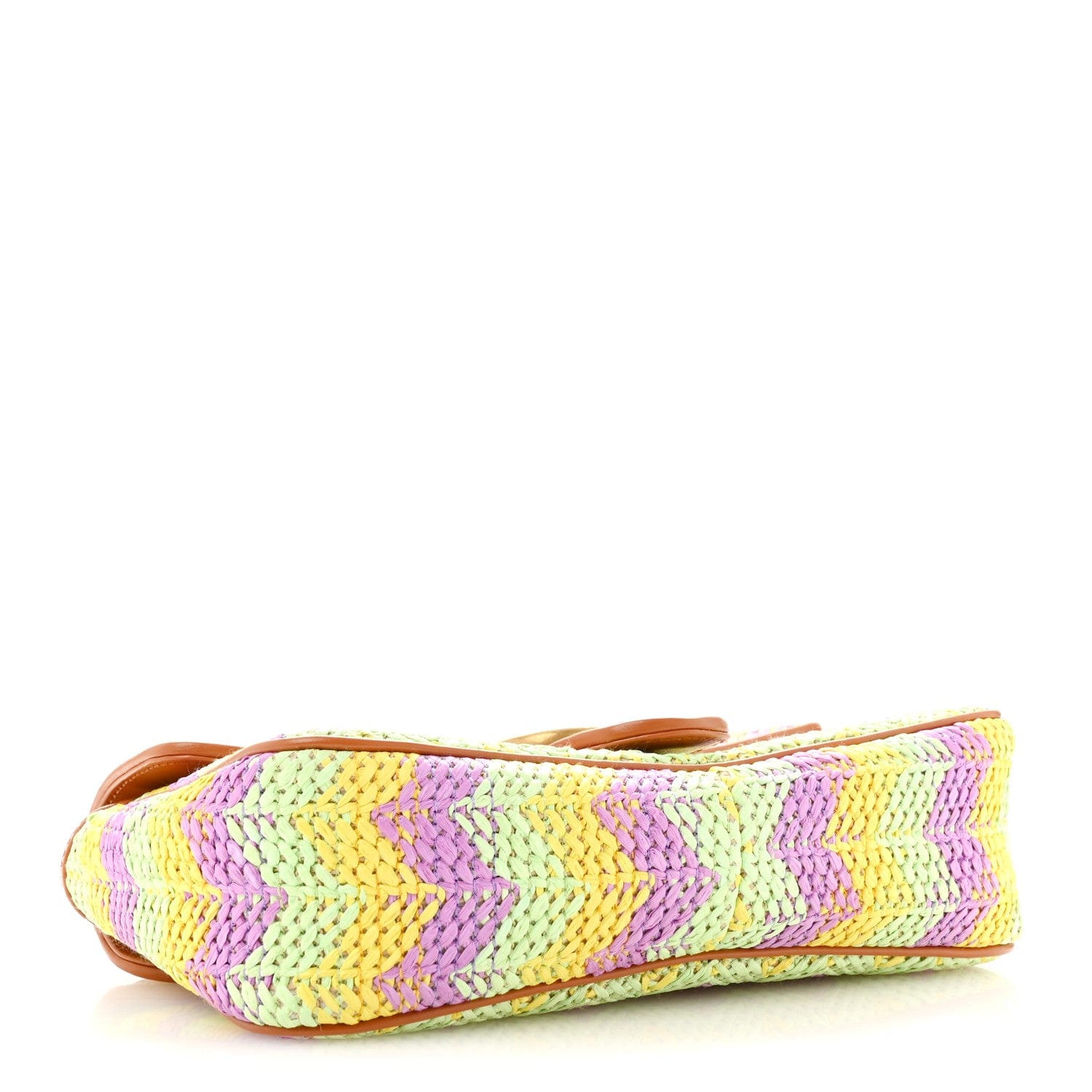 Gucci Calfskin Raffia Woven Small GG Marmont Shoulder Bag Multicolor
