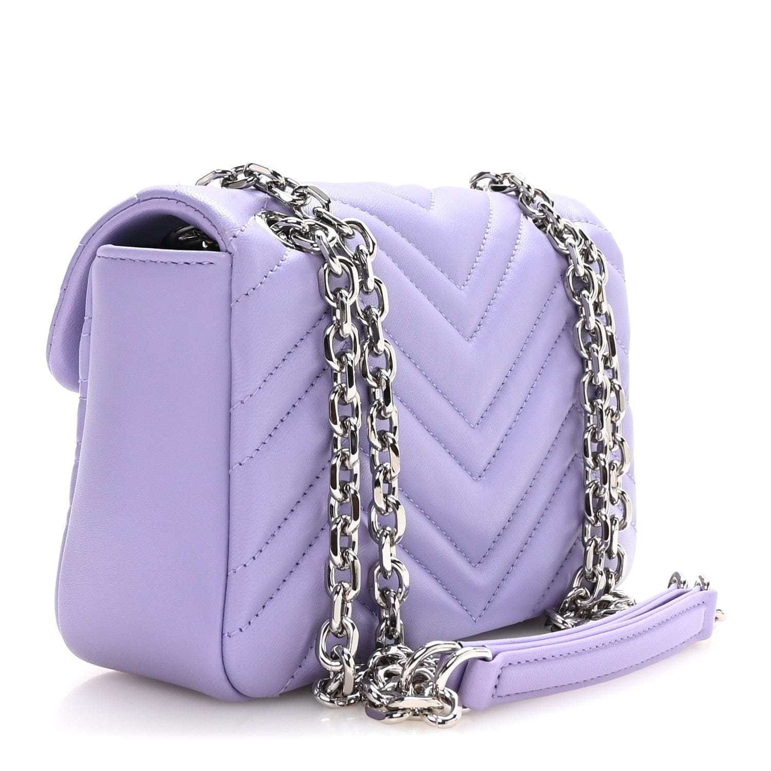 Gucci Lambskin Matelasse Small GG Marmont Shoulder Bag Lapis