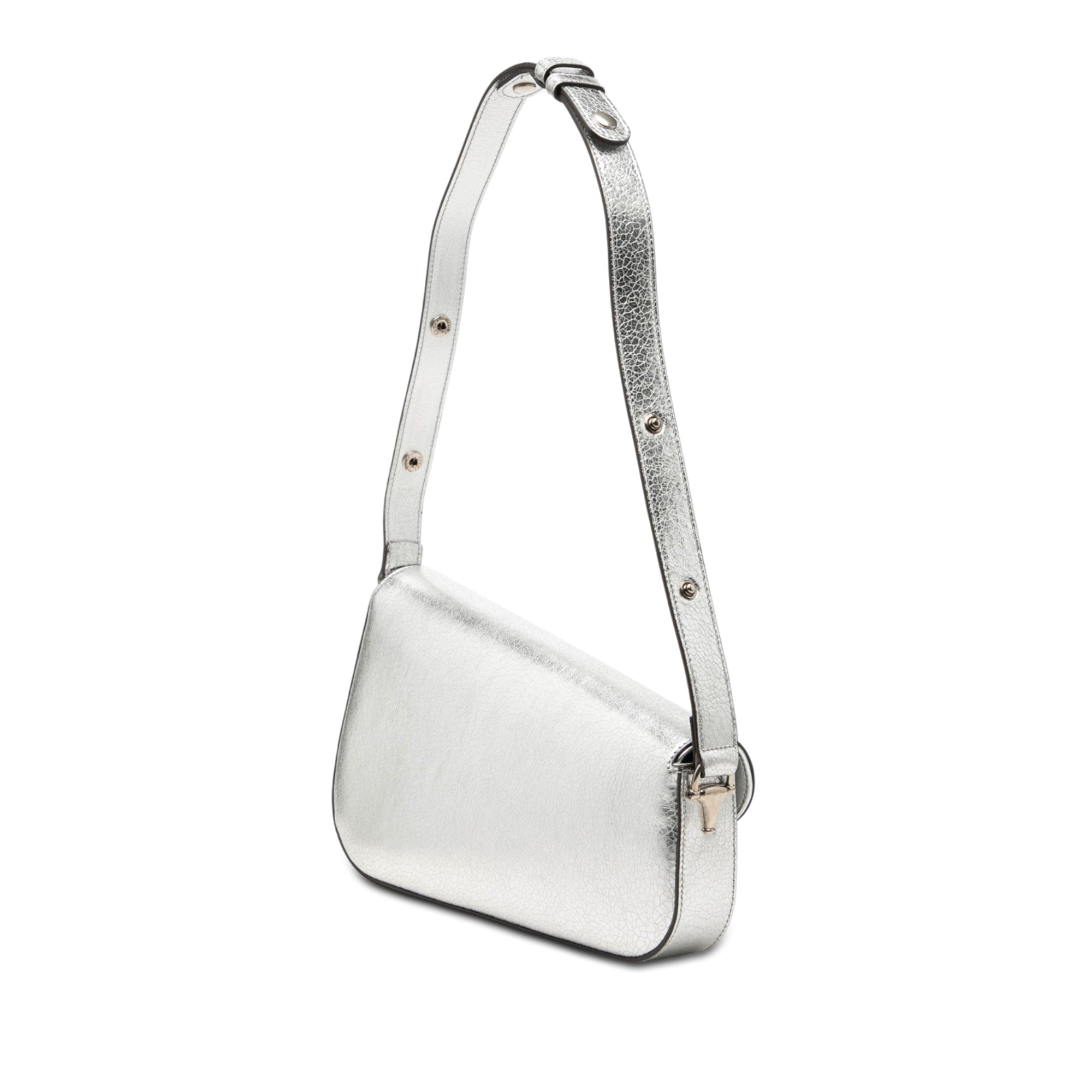 Gucci Metallic Textured Calfskin Asymmetric Horsebit 1955 Shoulder Bag