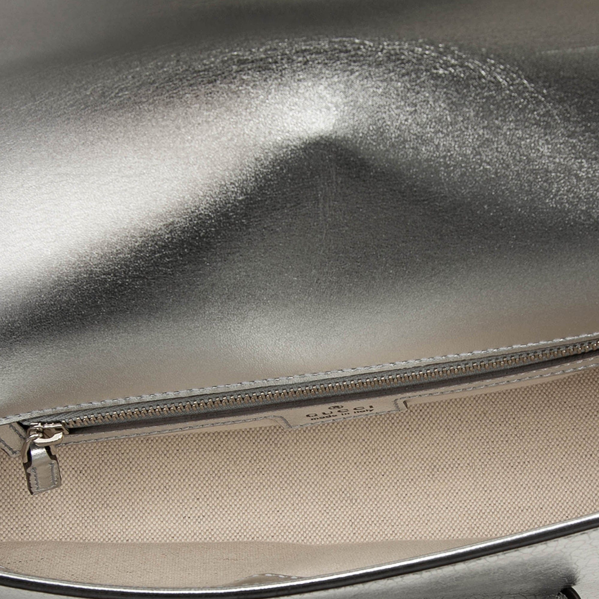 Gucci Metallic Textured Calfskin Asymmetric Horsebit 1955 Shoulder Bag