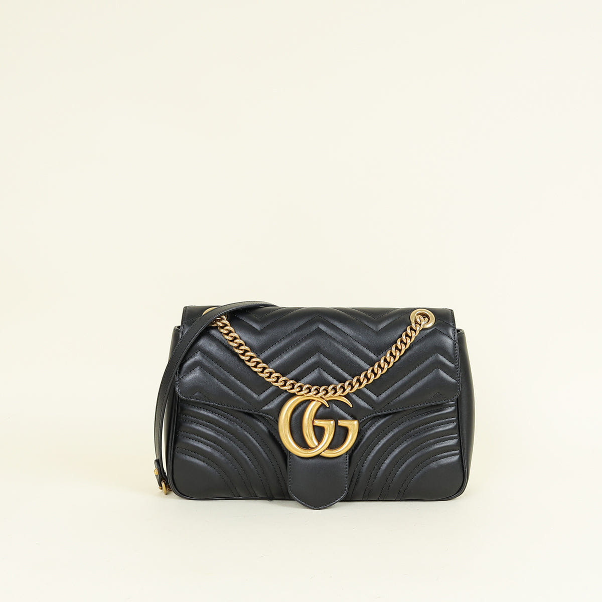 Gucci Black GG Marmont Large Shoulder Bag