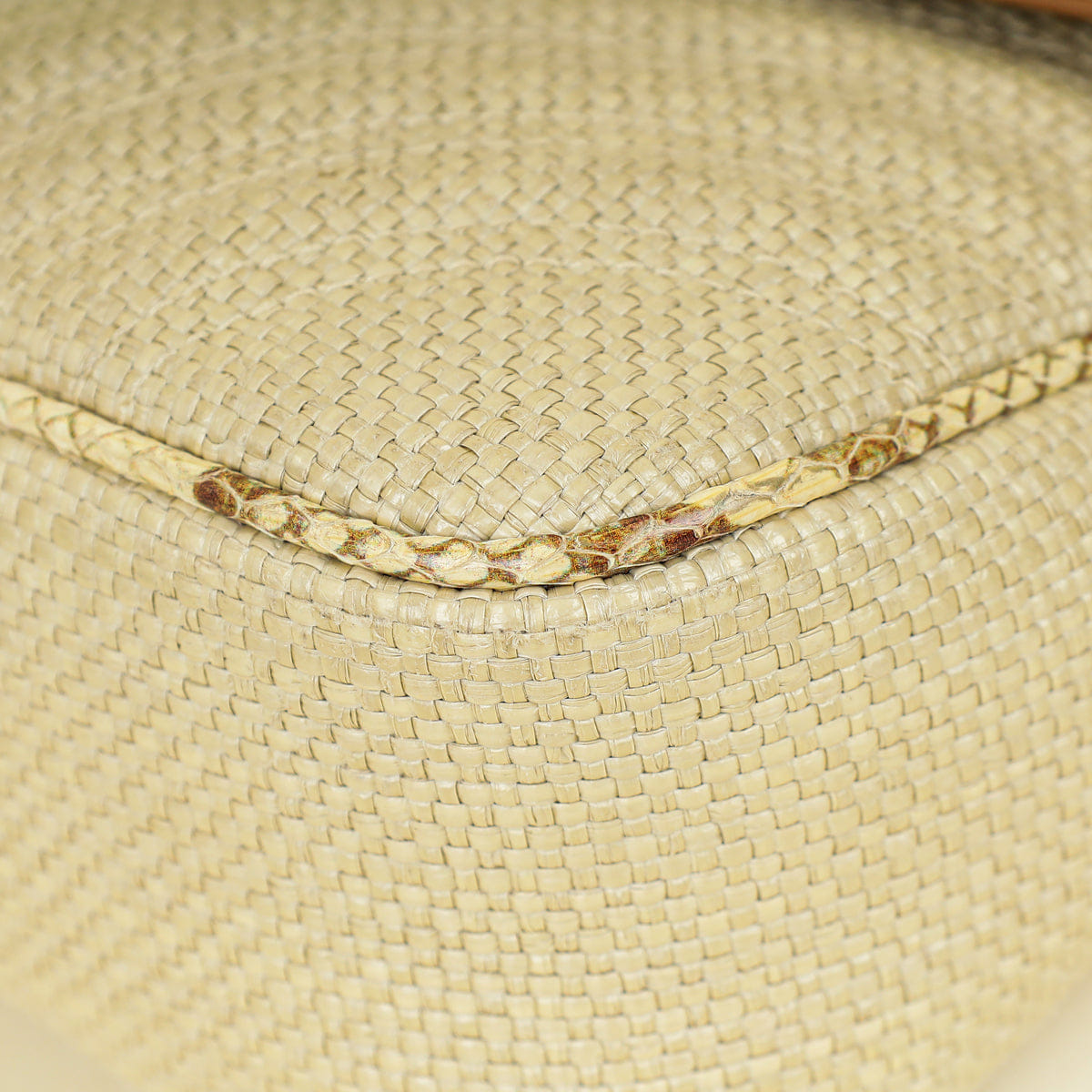 Gucci Beige Natural GG Marmont Raffia Python Medium Shoulder Bag