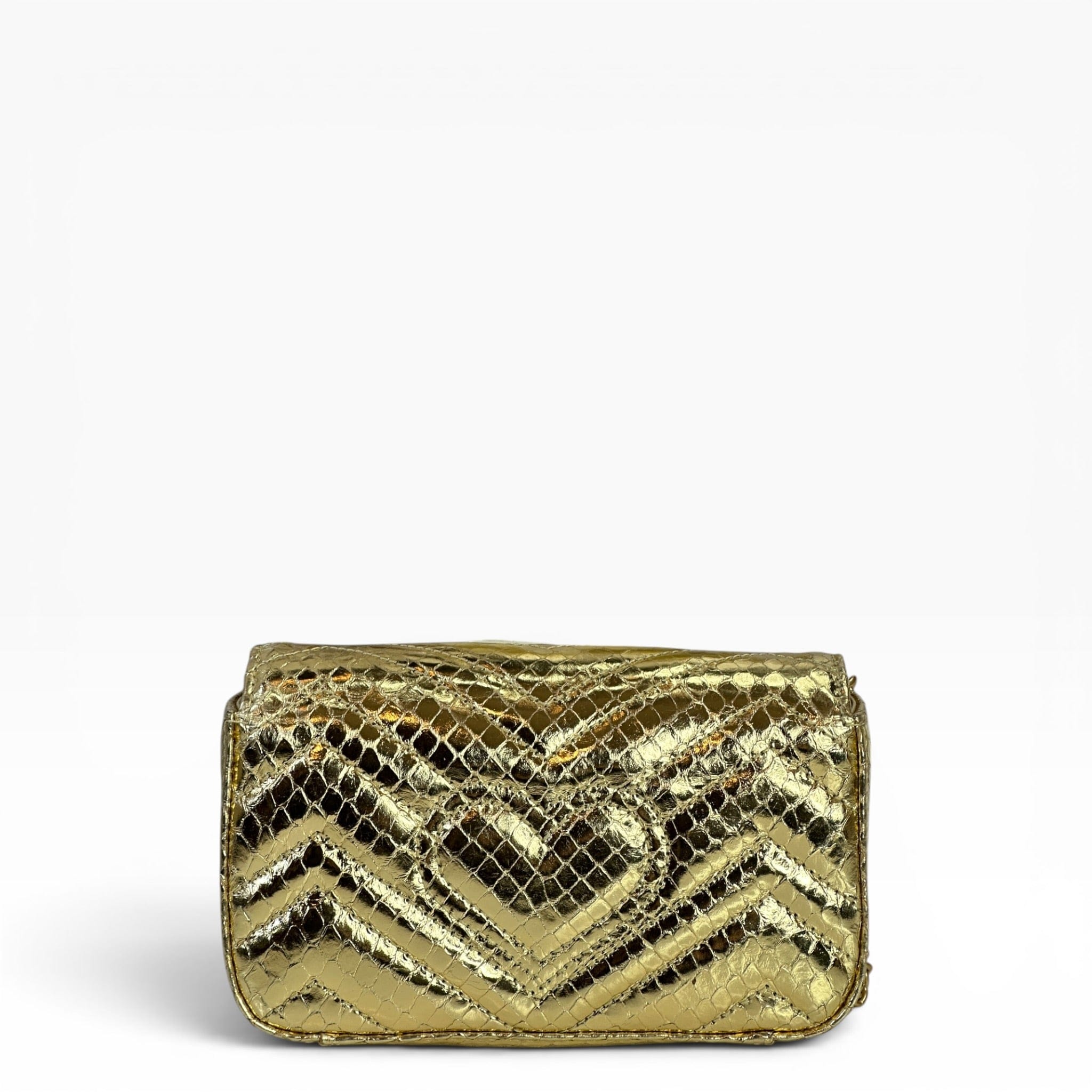 Gucci GG Marmont metallic gold leather mini shoulder bag