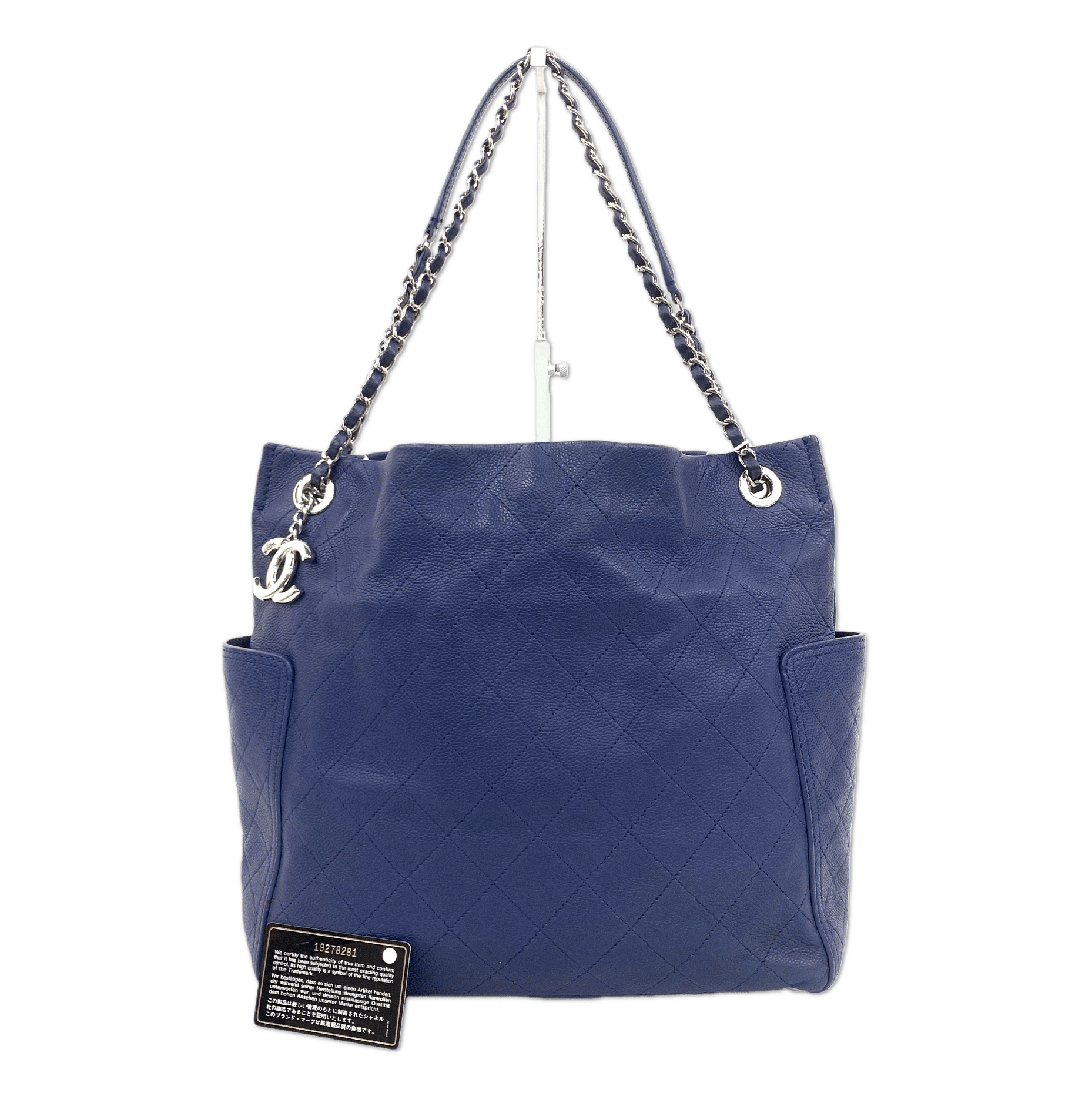 Chanel Caviar Quilted CC Charm Tote with Silver Hardware C19491838053