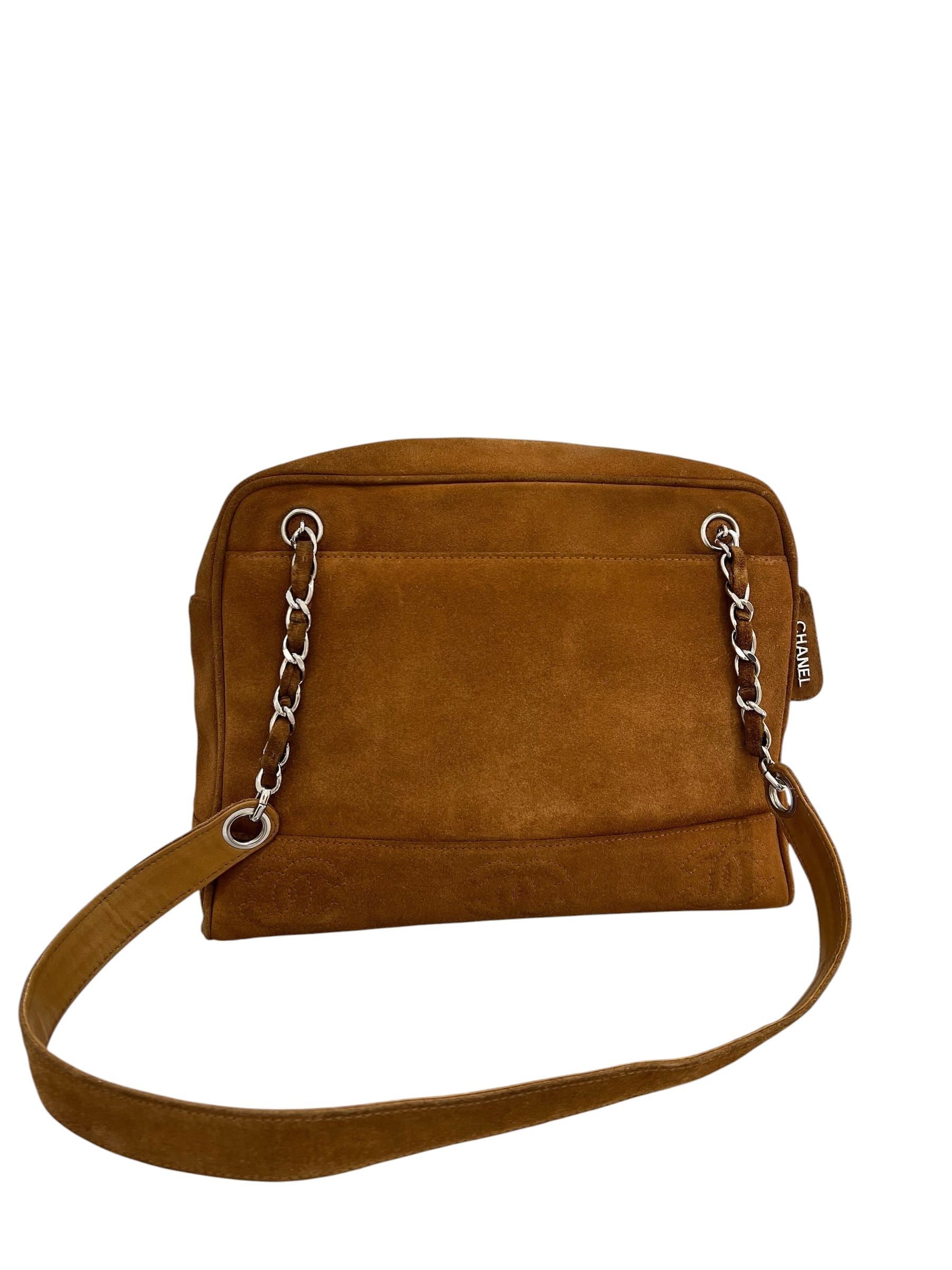 Chanel Vintage Camel Suede Tote #4 SKCH4150