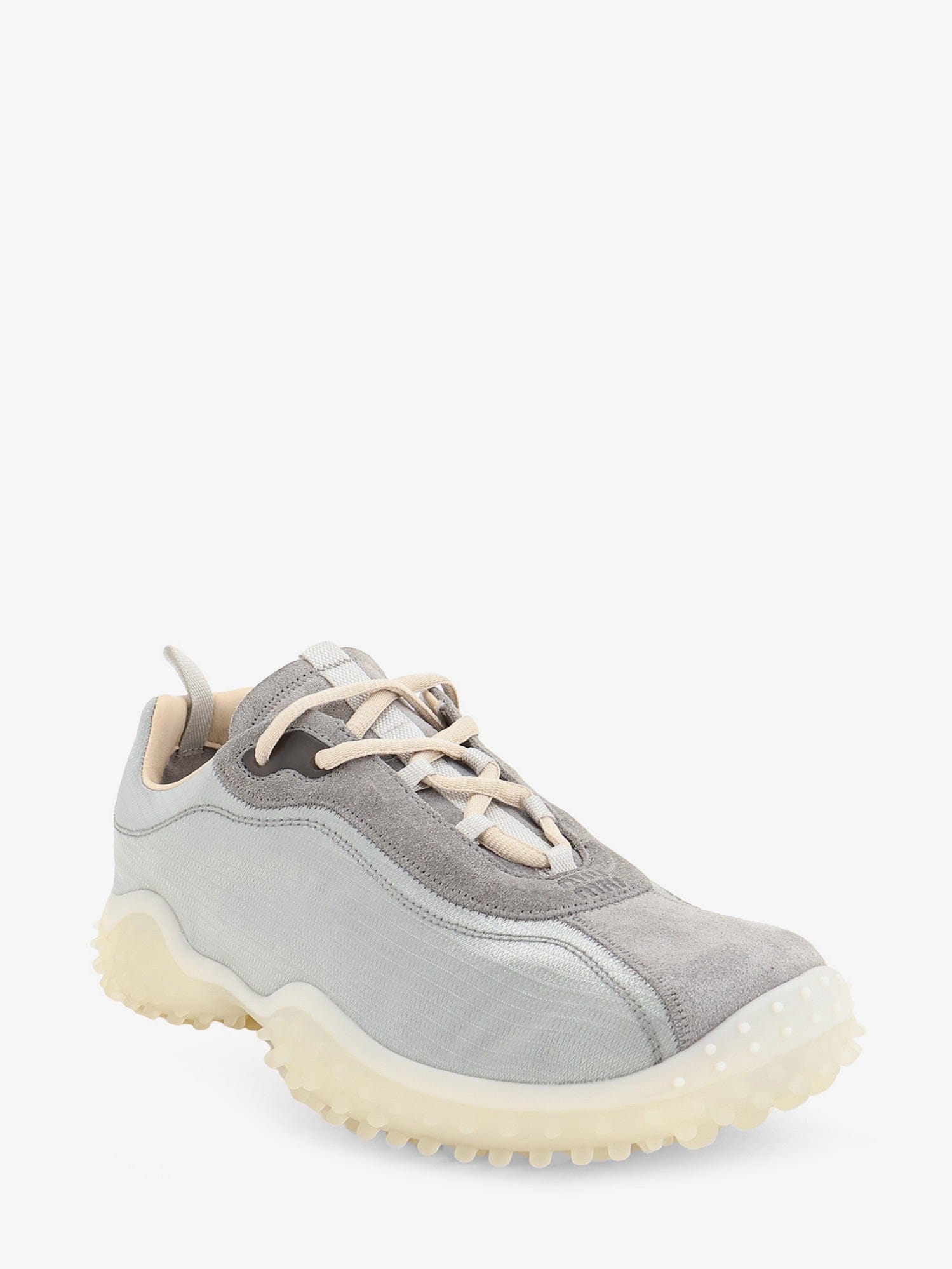 MIU MIU Nylon and suede sneakers with embroidered logo