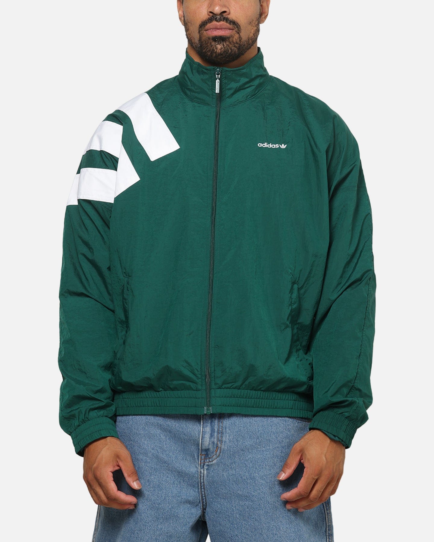 adidas Archive Blocked Track Top Jacket Green
