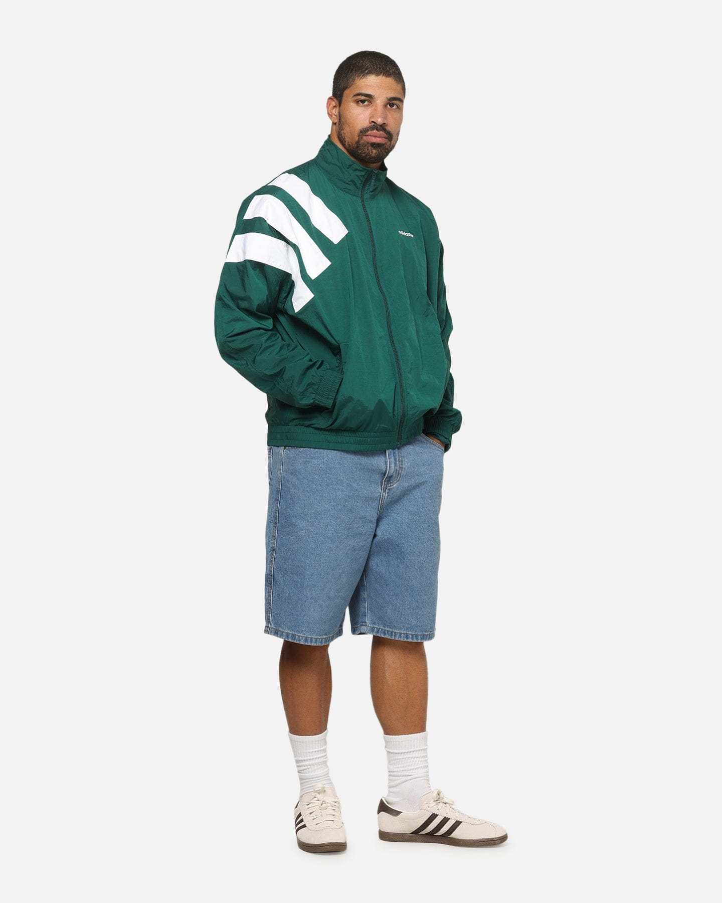 adidas Archive Blocked Track Top Jacket Green