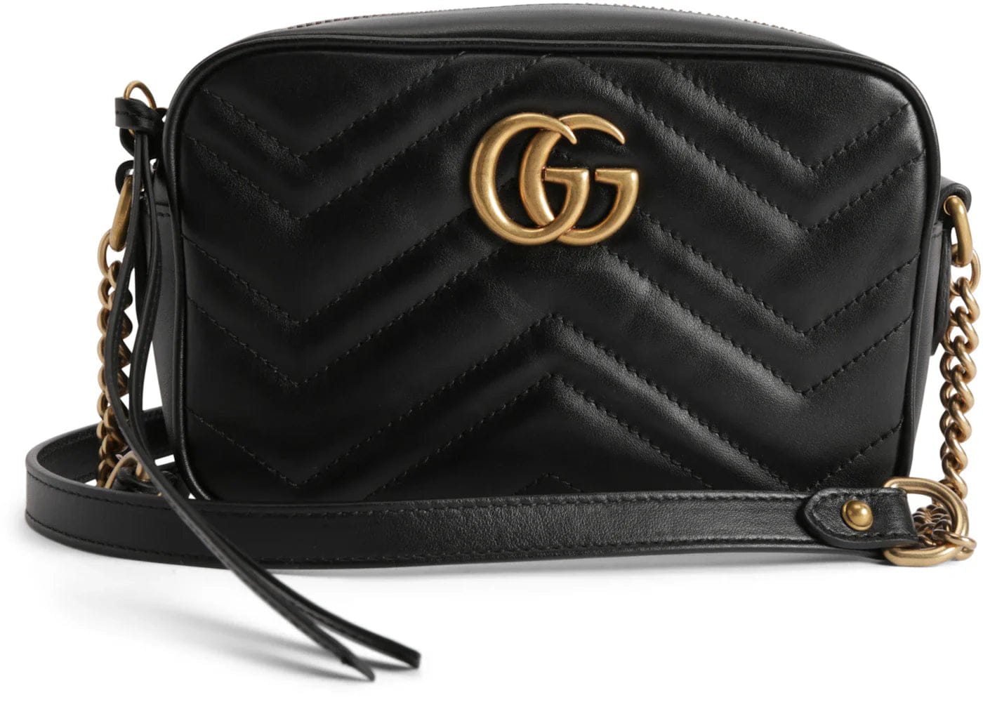 Gucci Gg Marmont Camera Bag Matelasse Mini Black