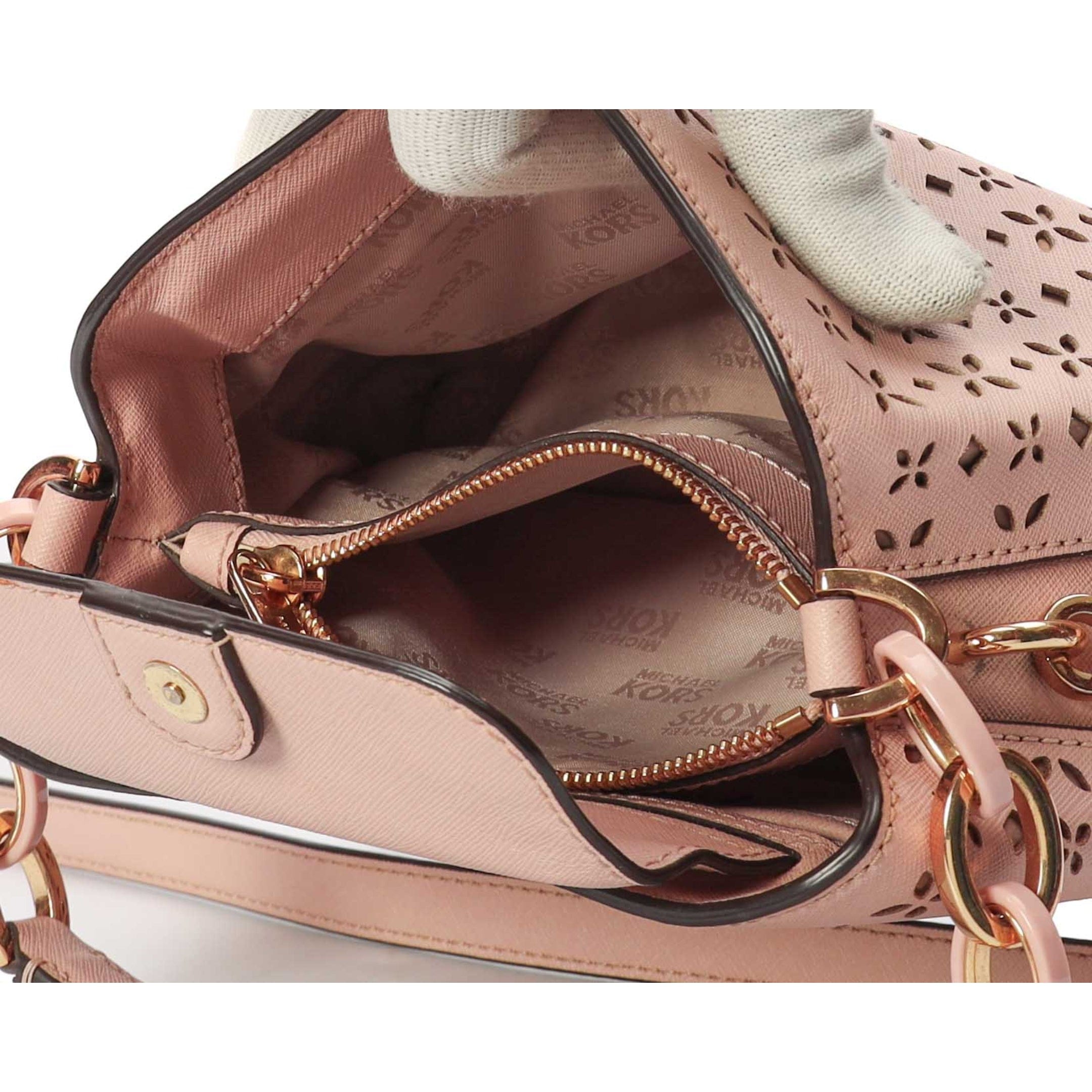 Michael Kors Pink Selma Lasercut Satchel