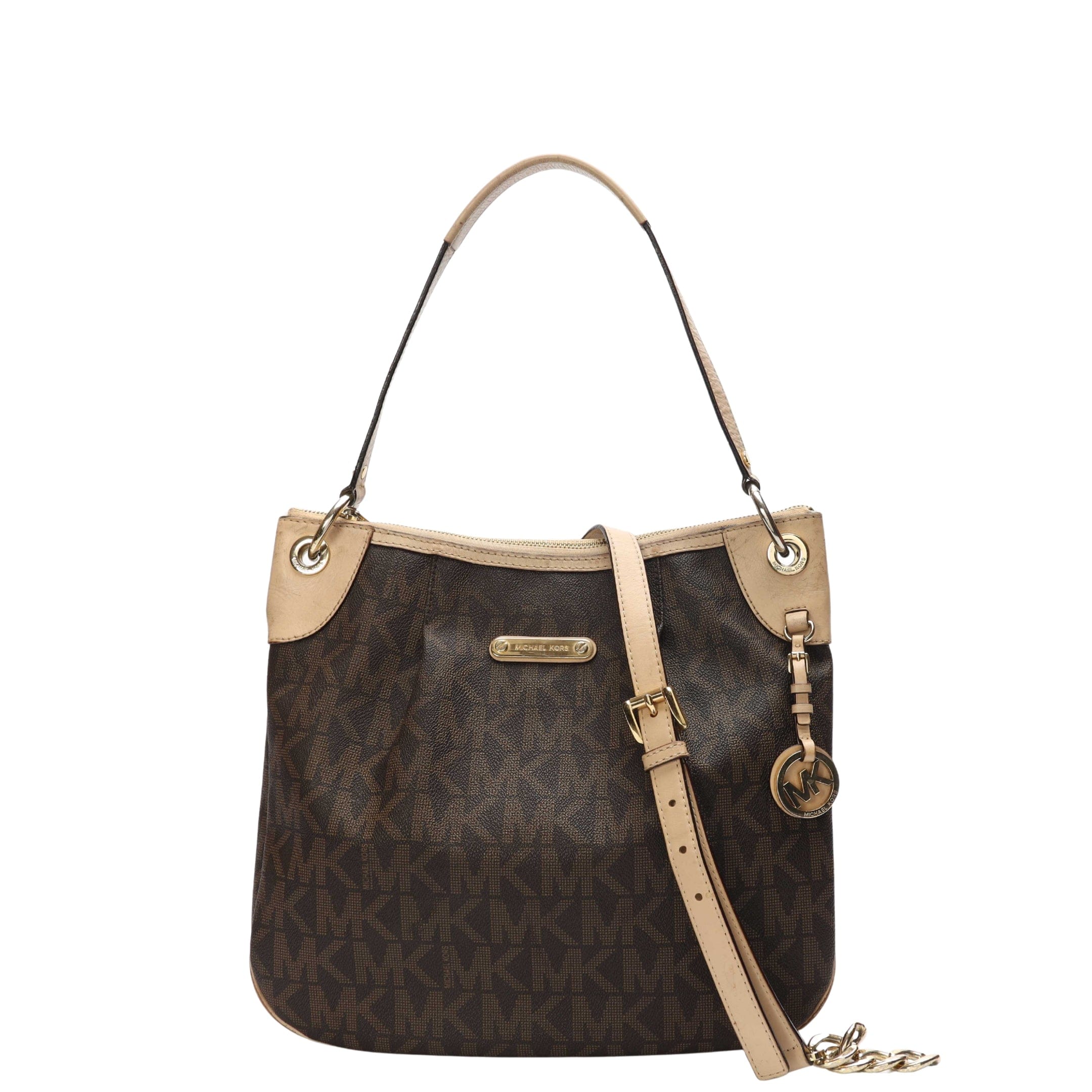 Michael Kors Signature Coated Canvas Jet Set Hobo