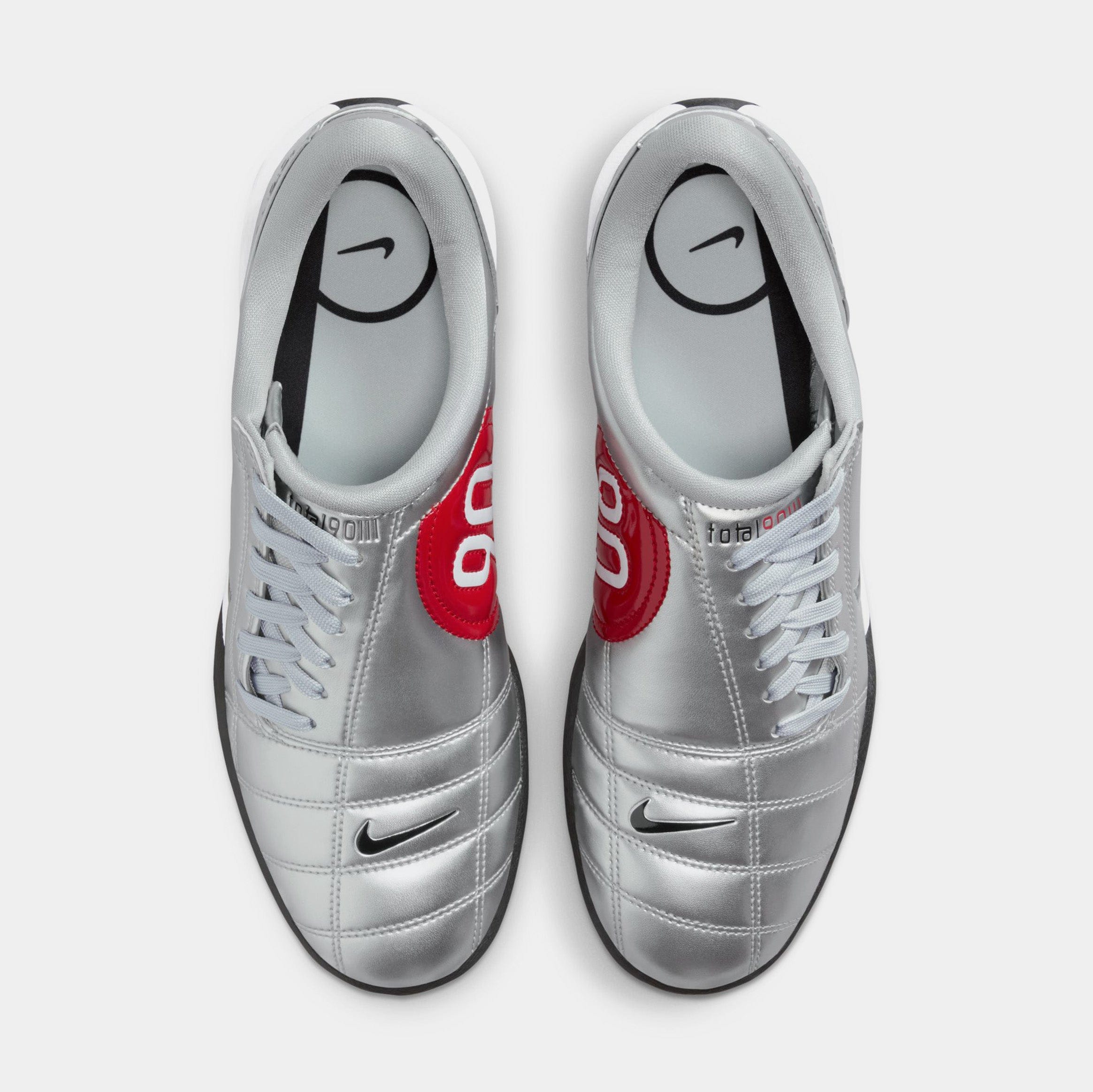 Nike Total 90 Womens Lifestyle Shoes (Metallic Silver/University Red/White/Black)