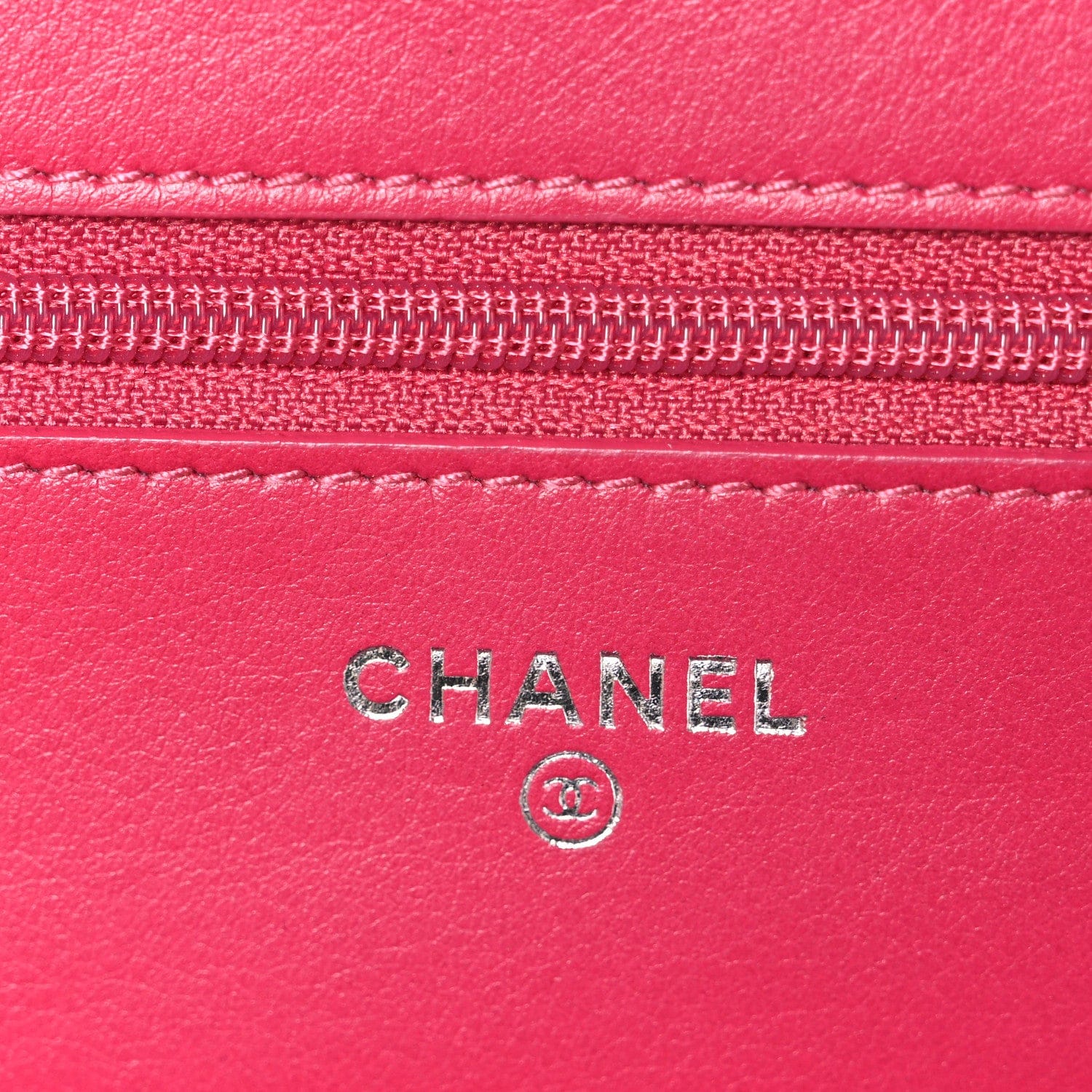 Chanel Lambskin Diamond Stitched Wallet On Chain WOC Pink